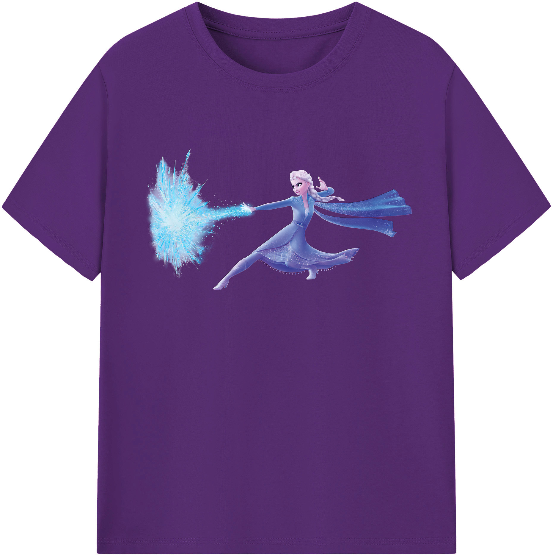 （画像用） アナと雪の女王 アンナ エルサ Frozen Anna Elsa 綿100％半袖Tシャツ（フロントプリント）