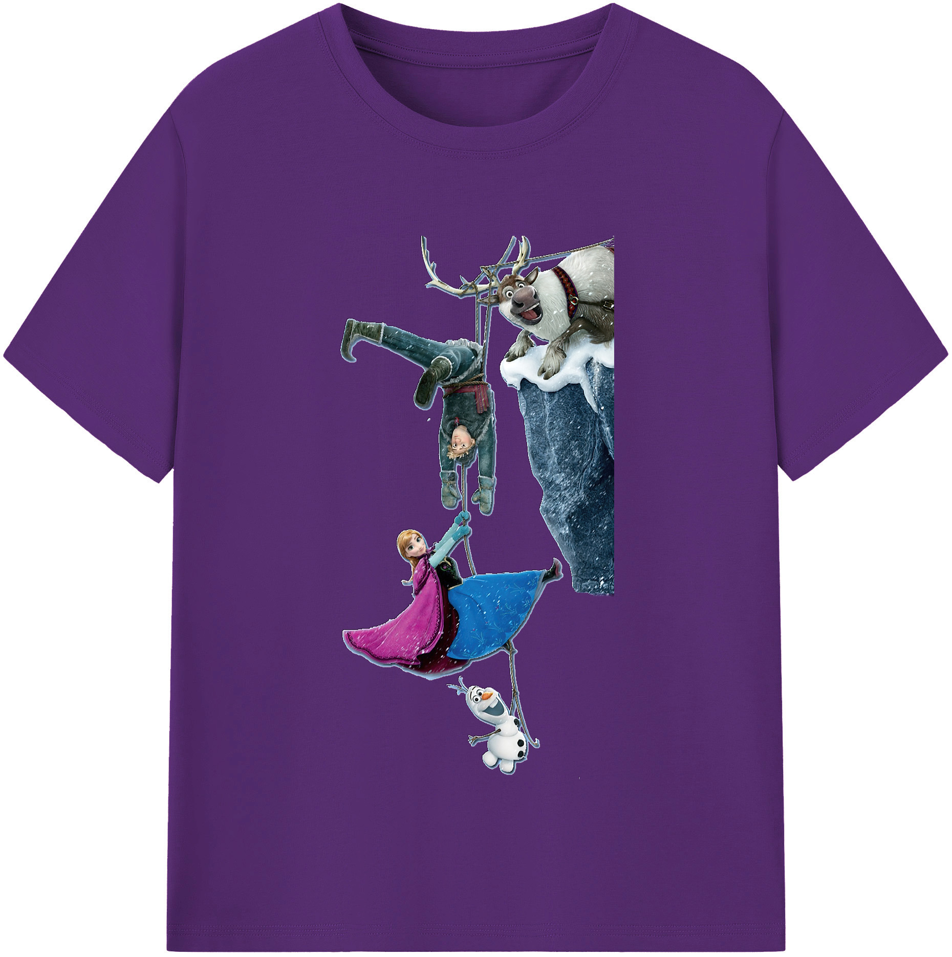 （画像用） アナと雪の女王 アンナ エルサ Frozen Anna Elsa 綿100％半袖Tシャツ（フロントプリント）