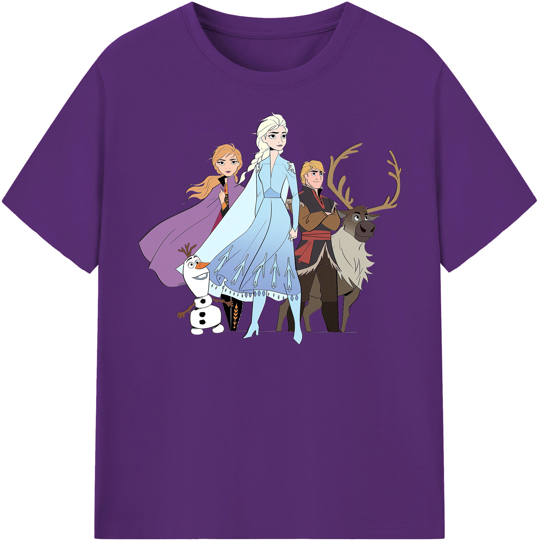 （画像用） アナと雪の女王 アンナ エルサ Frozen Anna Elsa 綿100％半袖Tシャツ（フロントプリント）