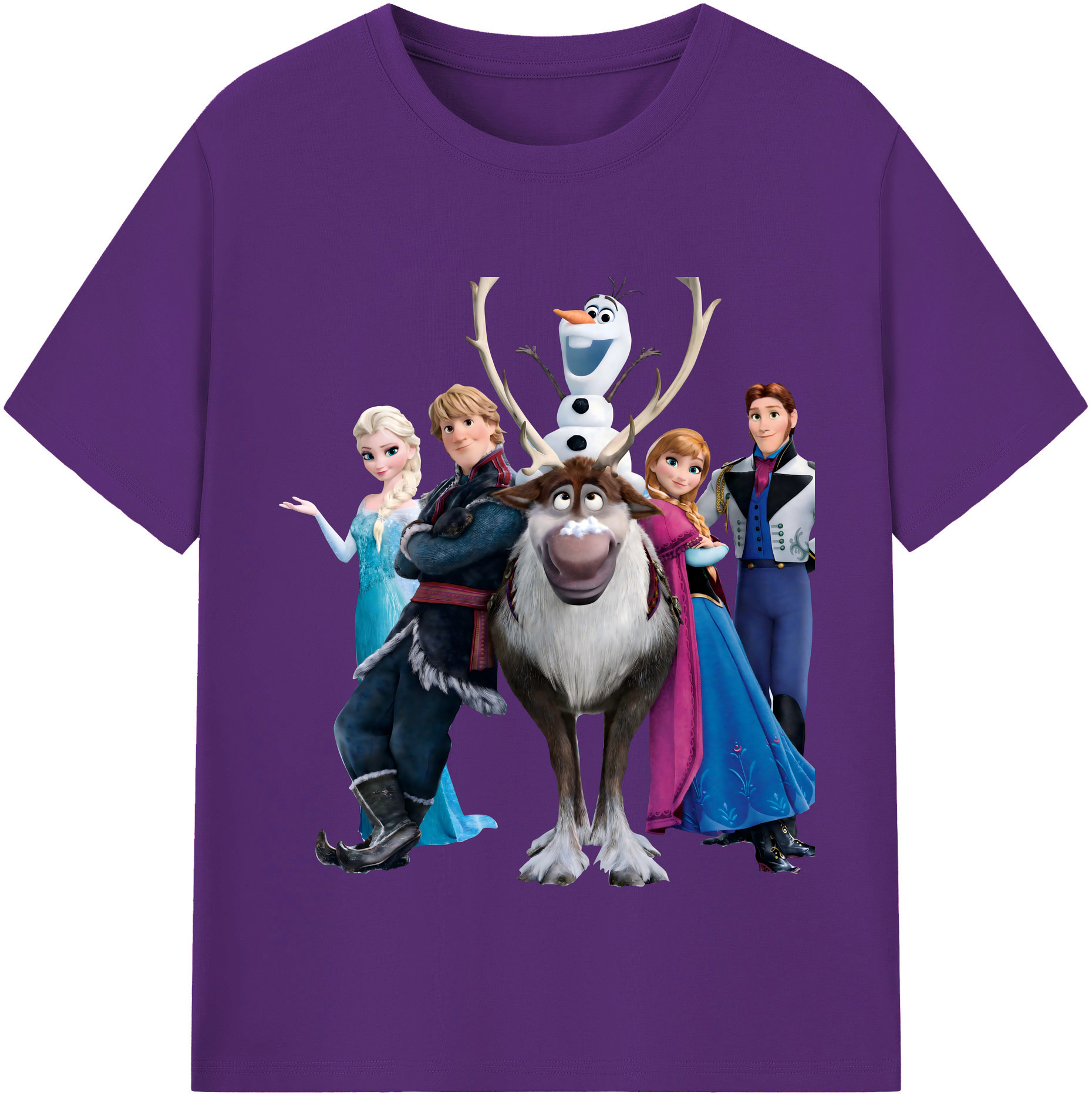 （画像用） アナと雪の女王 アンナ エルサ Frozen Anna Elsa 綿100％半袖Tシャツ（フロントプリント）