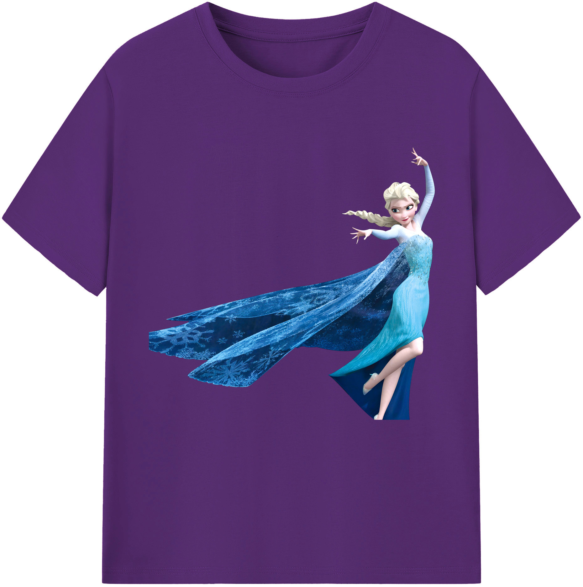 （画像用） アナと雪の女王 アンナ エルサ Frozen Anna Elsa 綿100％半袖Tシャツ（フロントプリント）