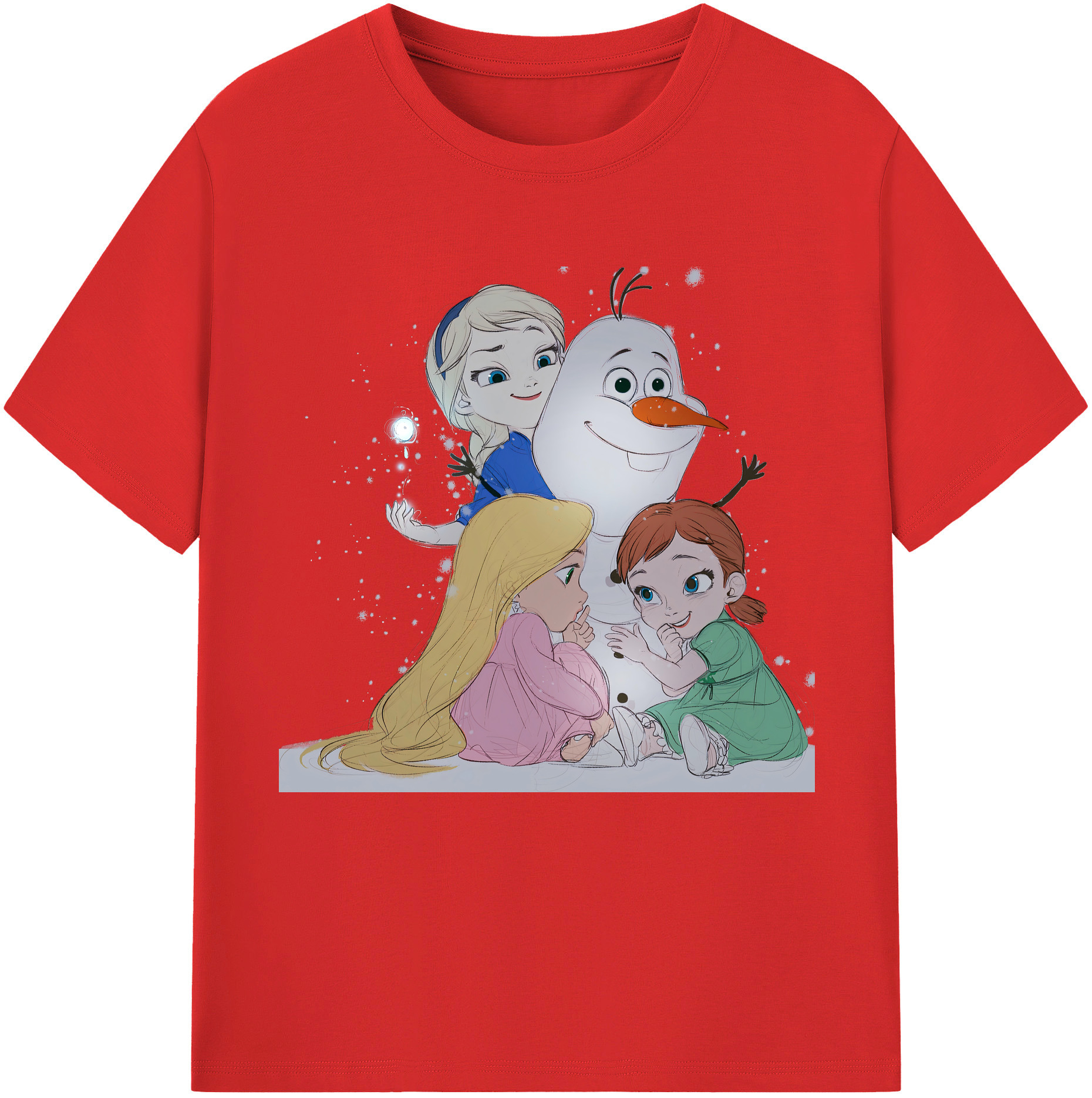 （画像用） アナと雪の女王 アンナ エルサ Frozen Anna Elsa 綿100％半袖Tシャツ（フロントプリント）