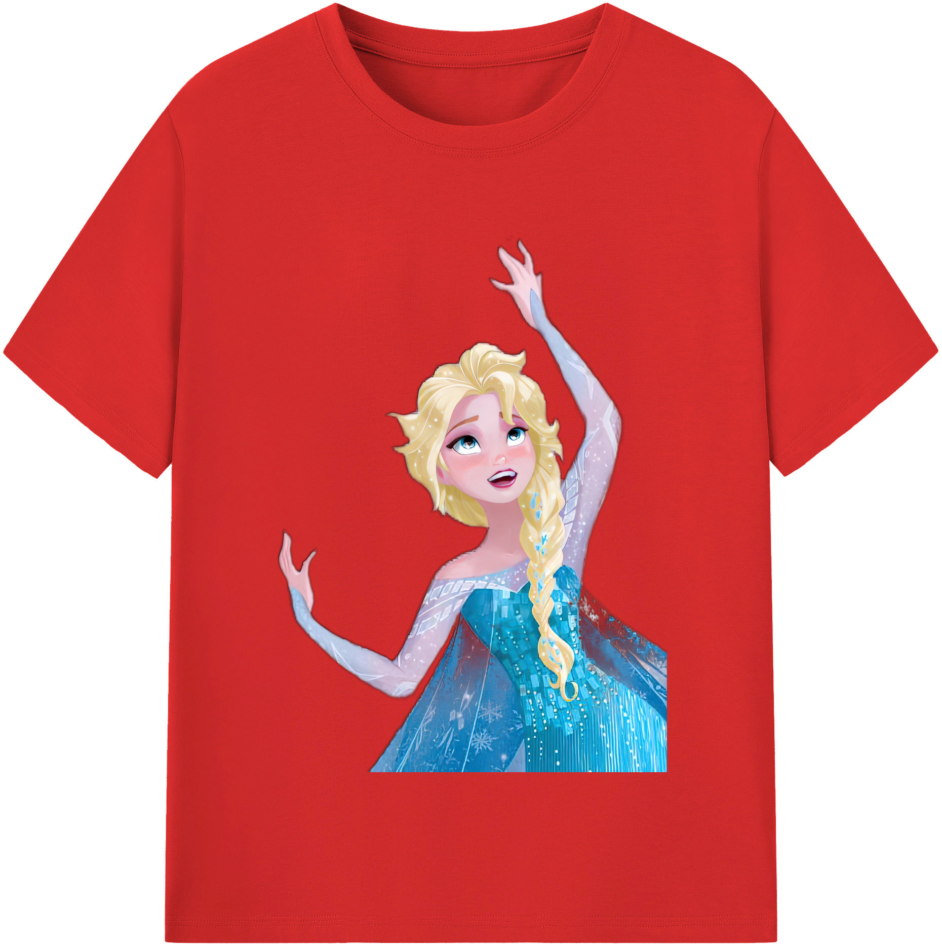 （画像用） アナと雪の女王 アンナ エルサ Frozen Anna Elsa 綿100％半袖Tシャツ（フロントプリント）