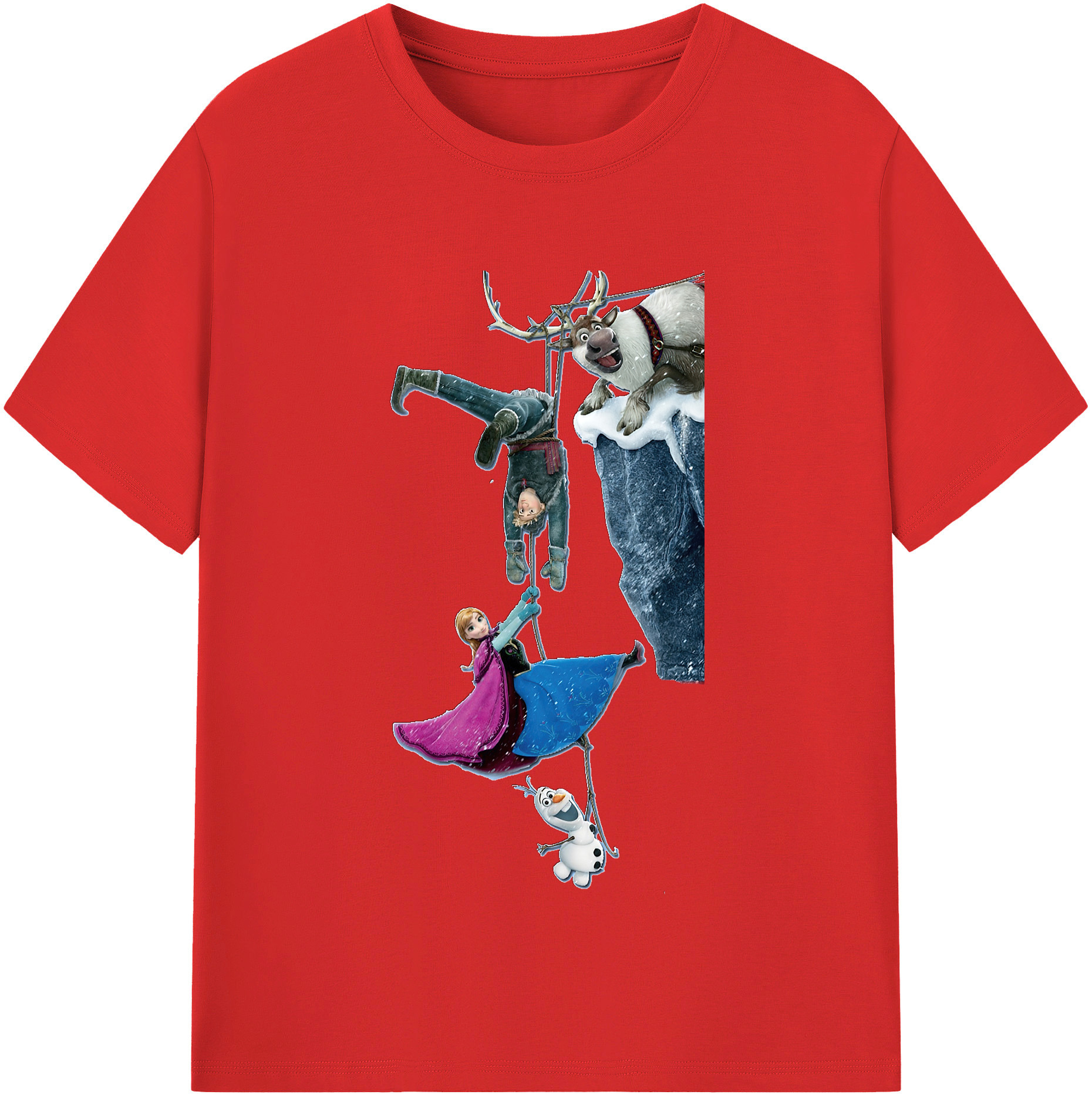 （画像用） アナと雪の女王 アンナ エルサ Frozen Anna Elsa 綿100％半袖Tシャツ（フロントプリント）