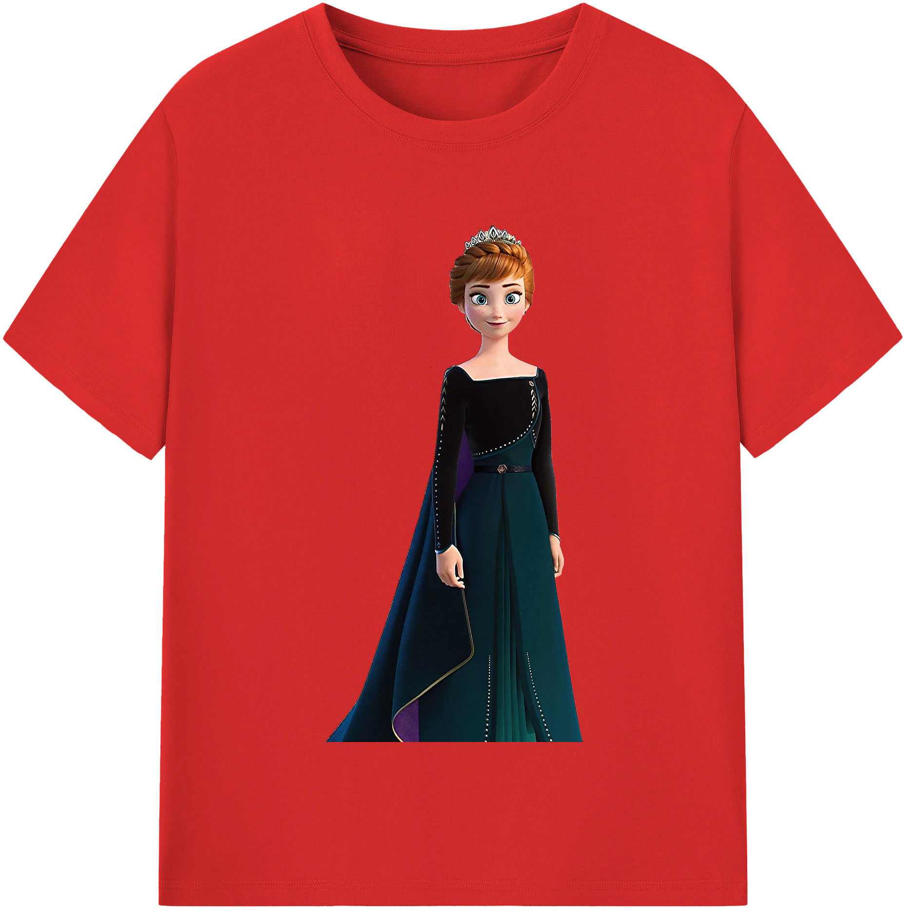 （画像用） アナと雪の女王 アンナ エルサ Frozen Anna Elsa 綿100％半袖Tシャツ（フロントプリント）
