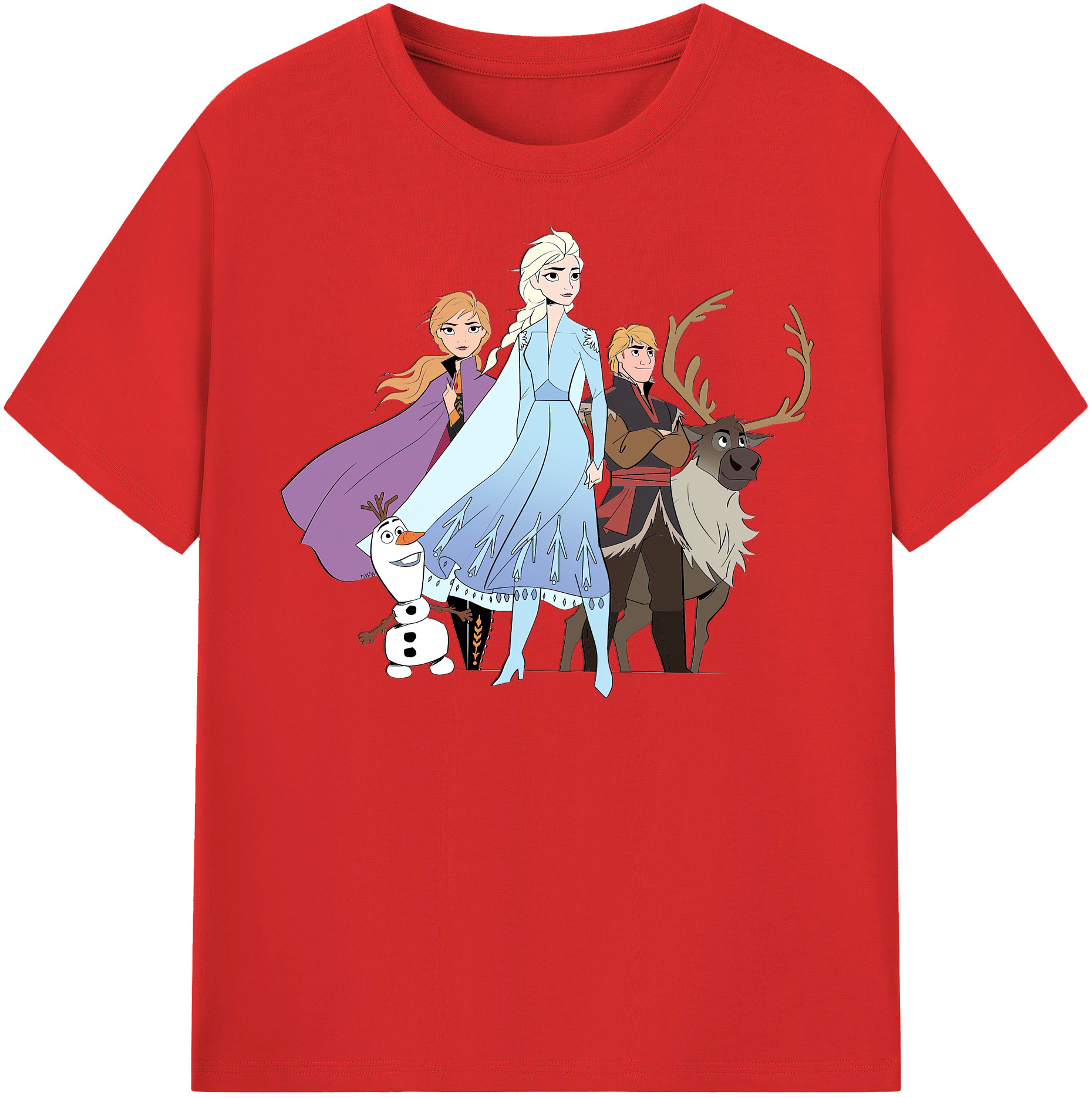 （画像用） アナと雪の女王 アンナ エルサ Frozen Anna Elsa 綿100％半袖Tシャツ（フロントプリント）