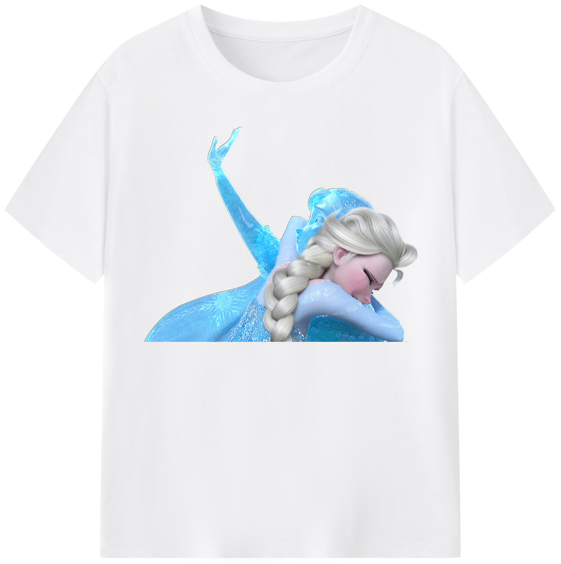 （画像用） アナと雪の女王 アンナ エルサ Frozen Anna Elsa 綿100％半袖Tシャツ（フロントプリント）