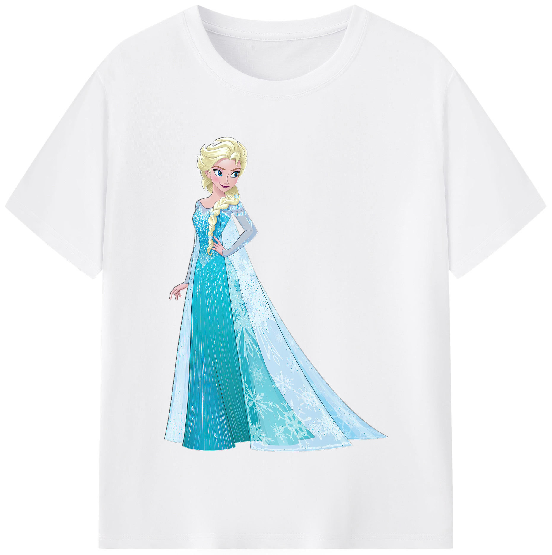 （画像用） アナと雪の女王 アンナ エルサ Frozen Anna Elsa 綿100％半袖Tシャツ（フロントプリント）