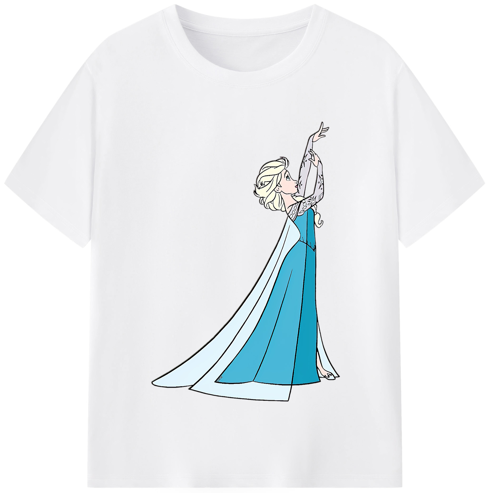 （画像用） アナと雪の女王 アンナ エルサ Frozen Anna Elsa 綿100％半袖Tシャツ（フロントプリント）