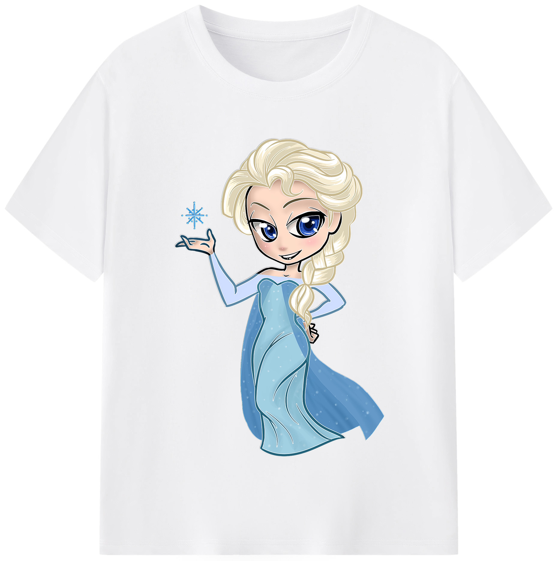 （画像用） アナと雪の女王 アンナ エルサ Frozen Anna Elsa 綿100％半袖Tシャツ（フロントプリント）