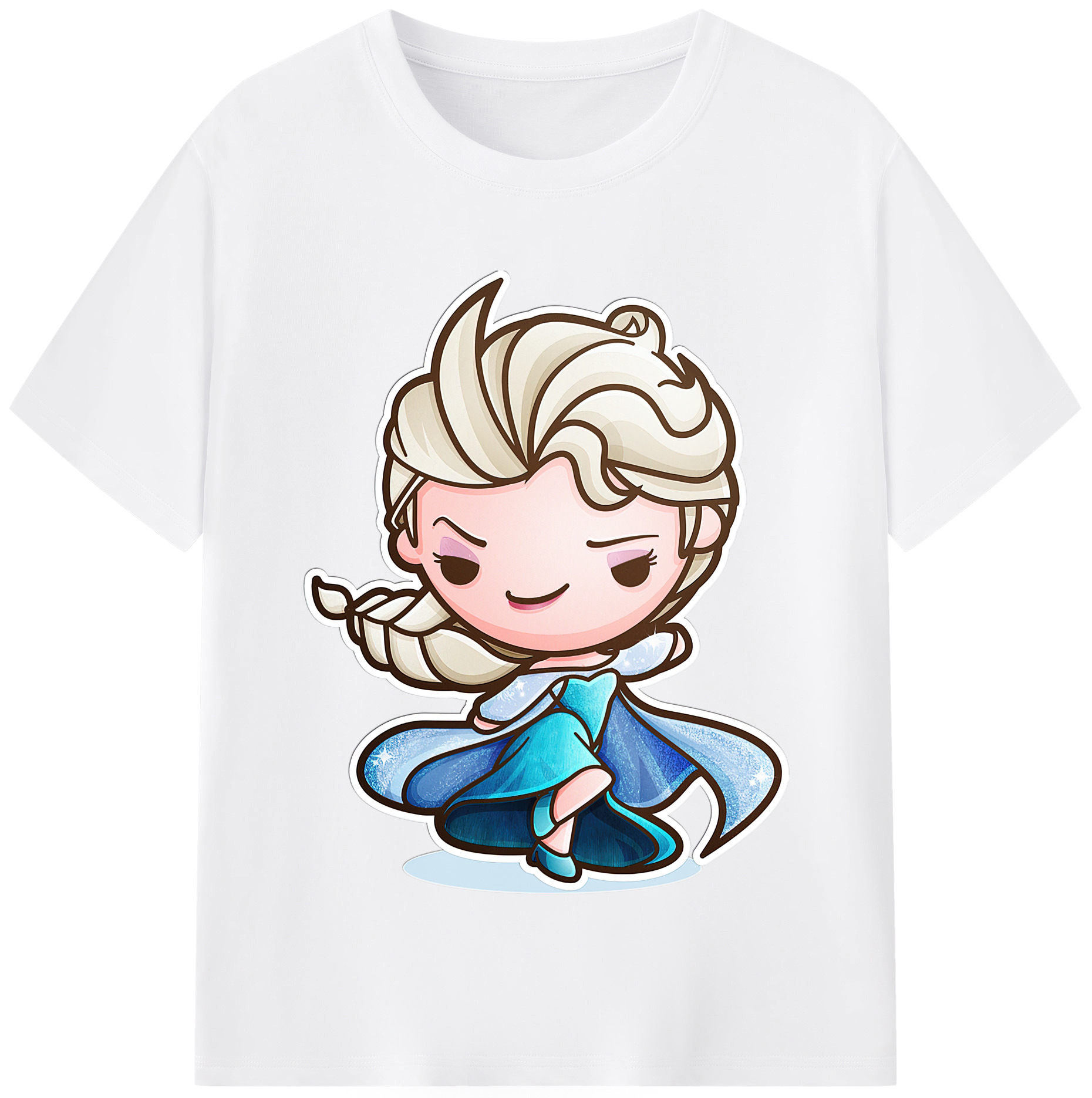 （画像用） アナと雪の女王 アンナ エルサ Frozen Anna Elsa 綿100％半袖Tシャツ（フロントプリント）