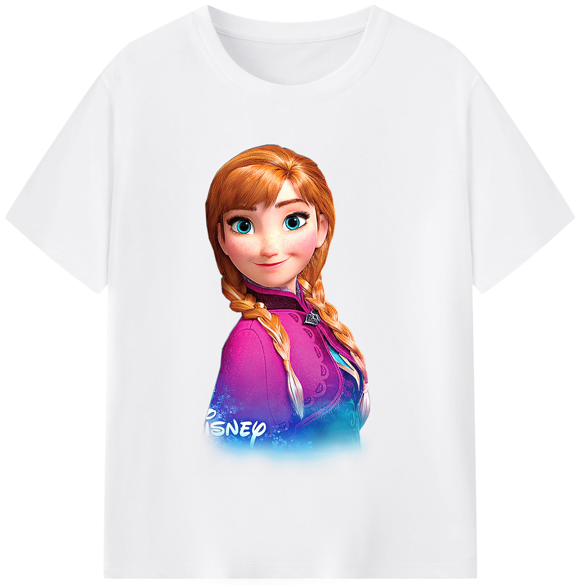（画像用） アナと雪の女王 アンナ エルサ Frozen Anna Elsa 綿100％半袖Tシャツ（フロントプリント）