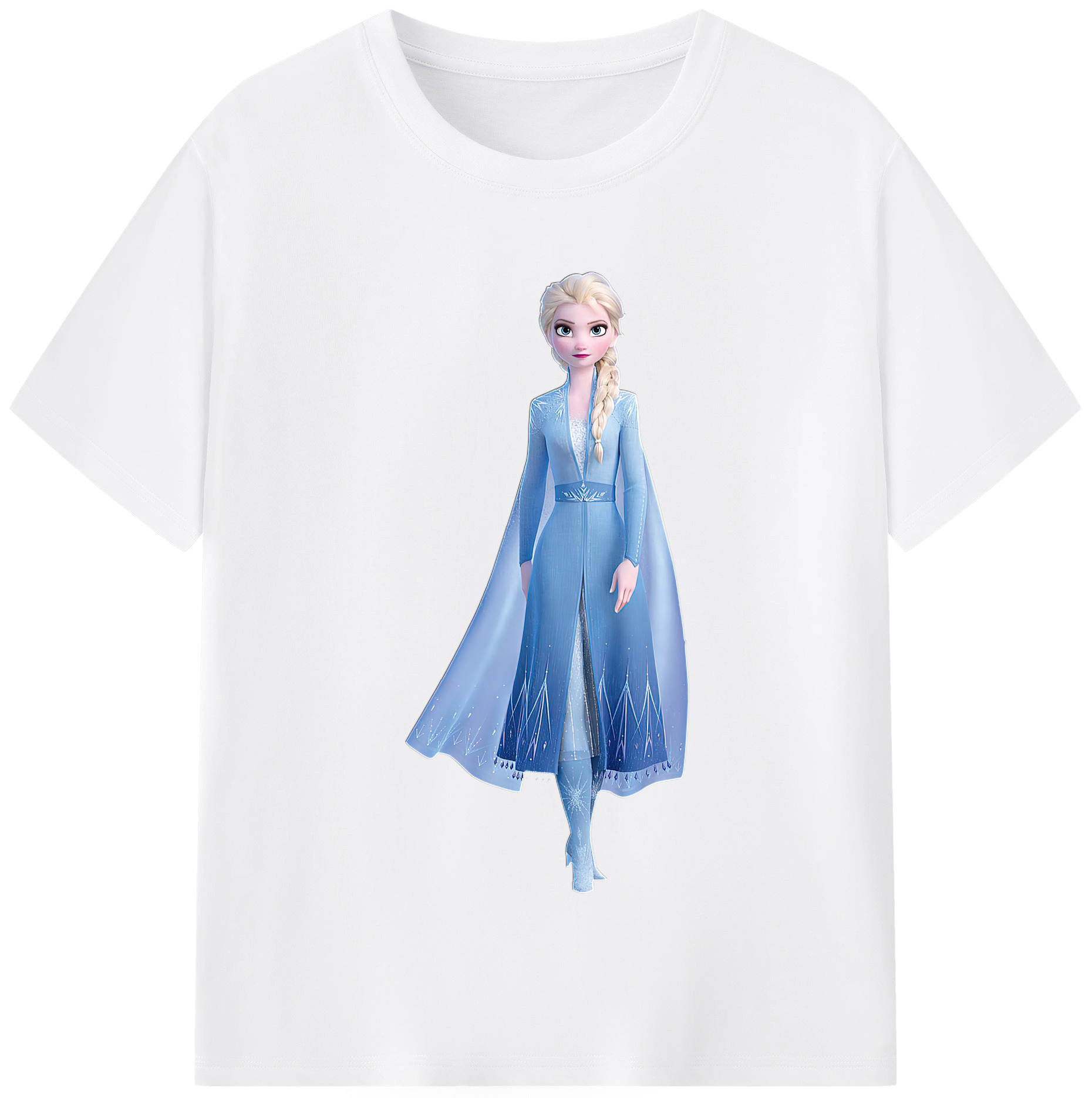 （画像用） アナと雪の女王 アンナ エルサ Frozen Anna Elsa 綿100％半袖Tシャツ（フロントプリント）