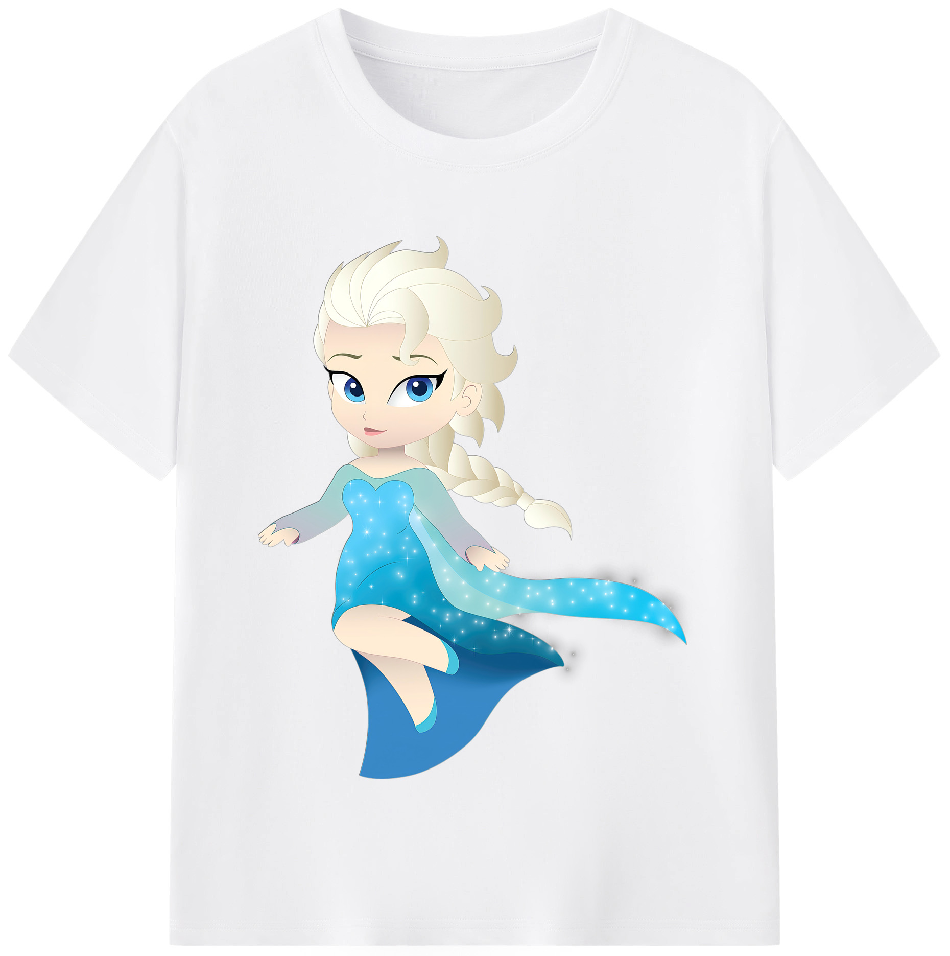 （画像用） アナと雪の女王 アンナ エルサ Frozen Anna Elsa 綿100％半袖Tシャツ（フロントプリント）