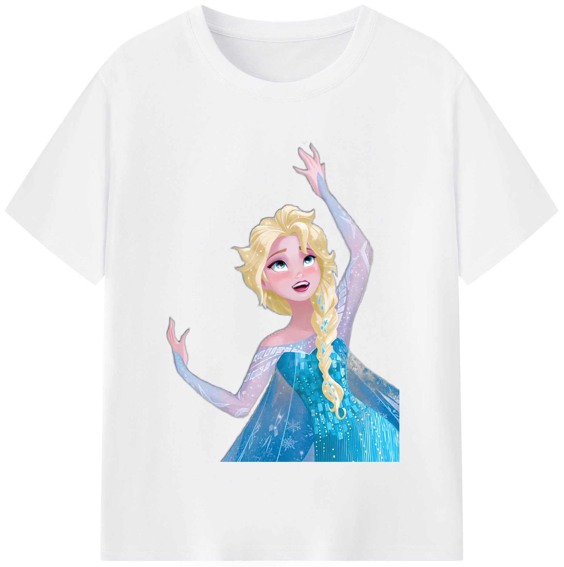 （画像用） アナと雪の女王 アンナ エルサ Frozen Anna Elsa 綿100％半袖Tシャツ（フロントプリント）