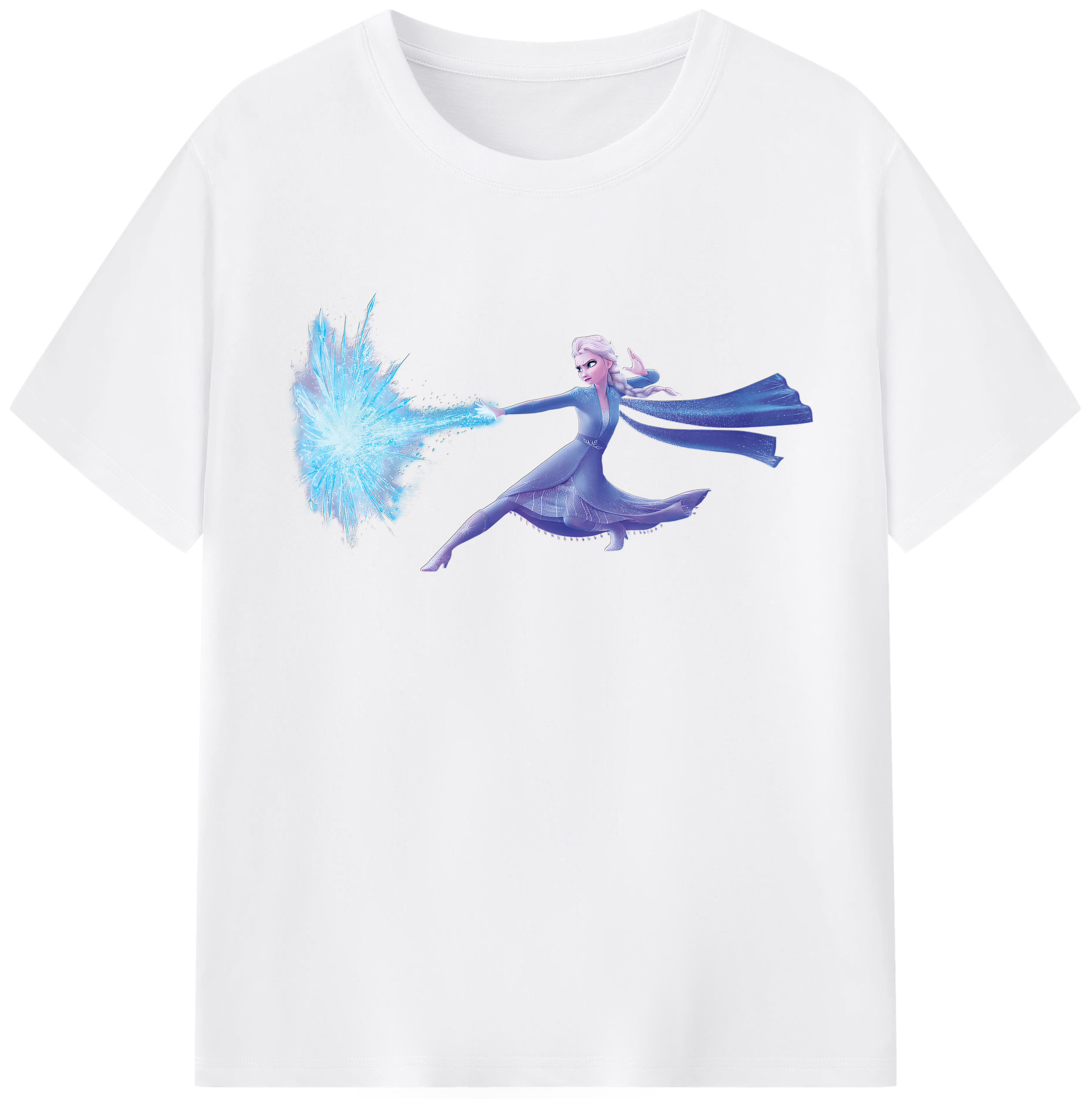 （画像用） アナと雪の女王 アンナ エルサ Frozen Anna Elsa 綿100％半袖Tシャツ（フロントプリント）