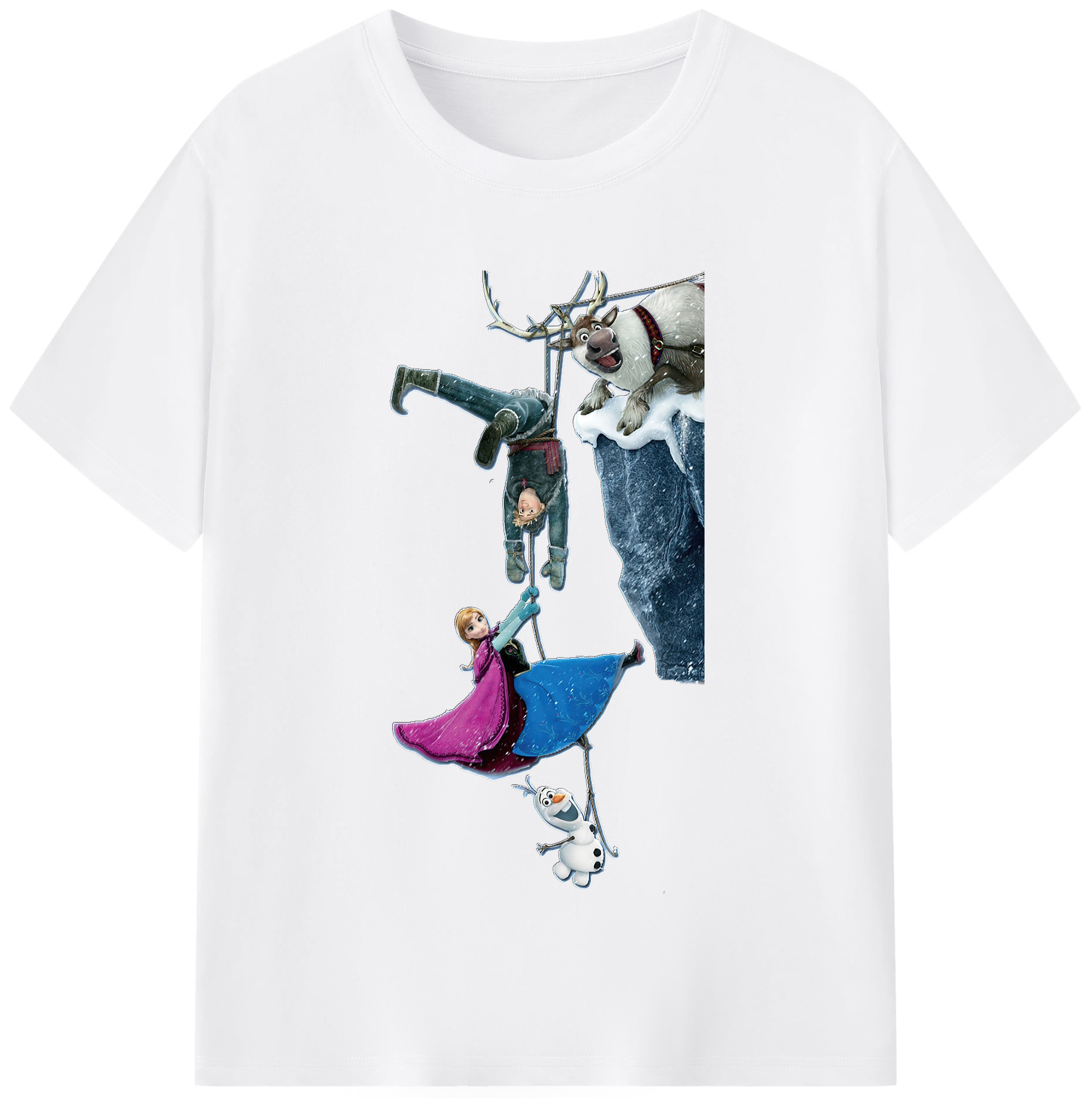 （画像用） アナと雪の女王 アンナ エルサ Frozen Anna Elsa 綿100％半袖Tシャツ（フロントプリント）