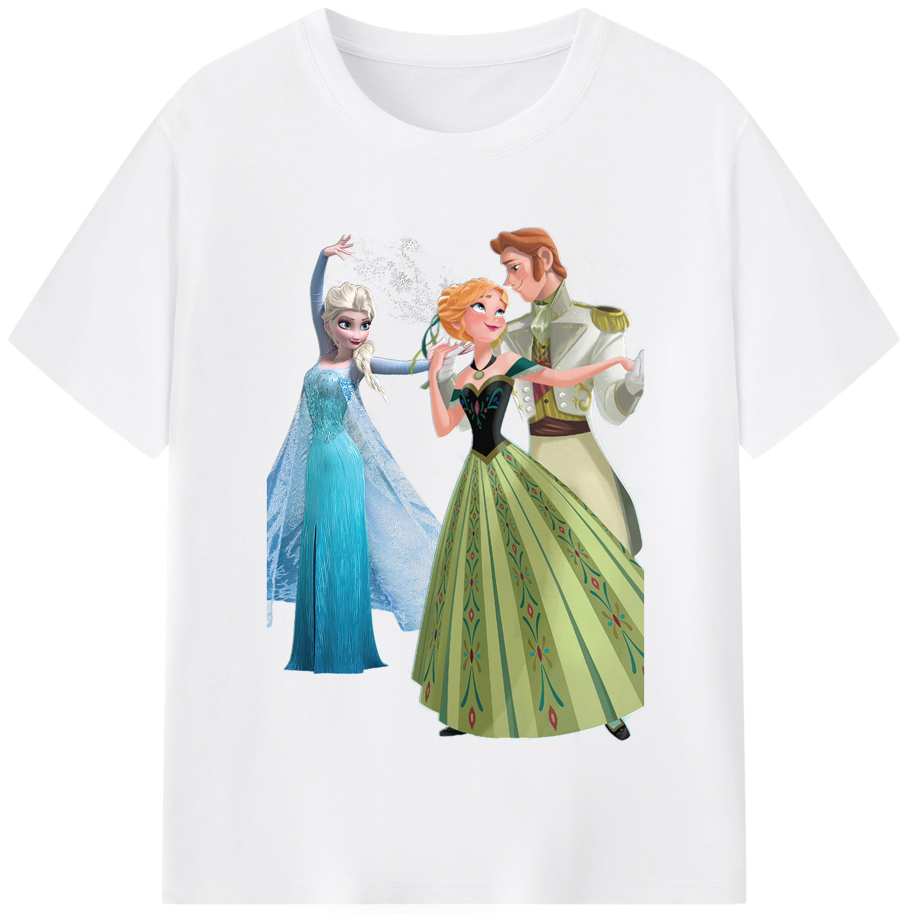 （画像用） アナと雪の女王 アンナ エルサ Frozen Anna Elsa 綿100％半袖Tシャツ（フロントプリント）