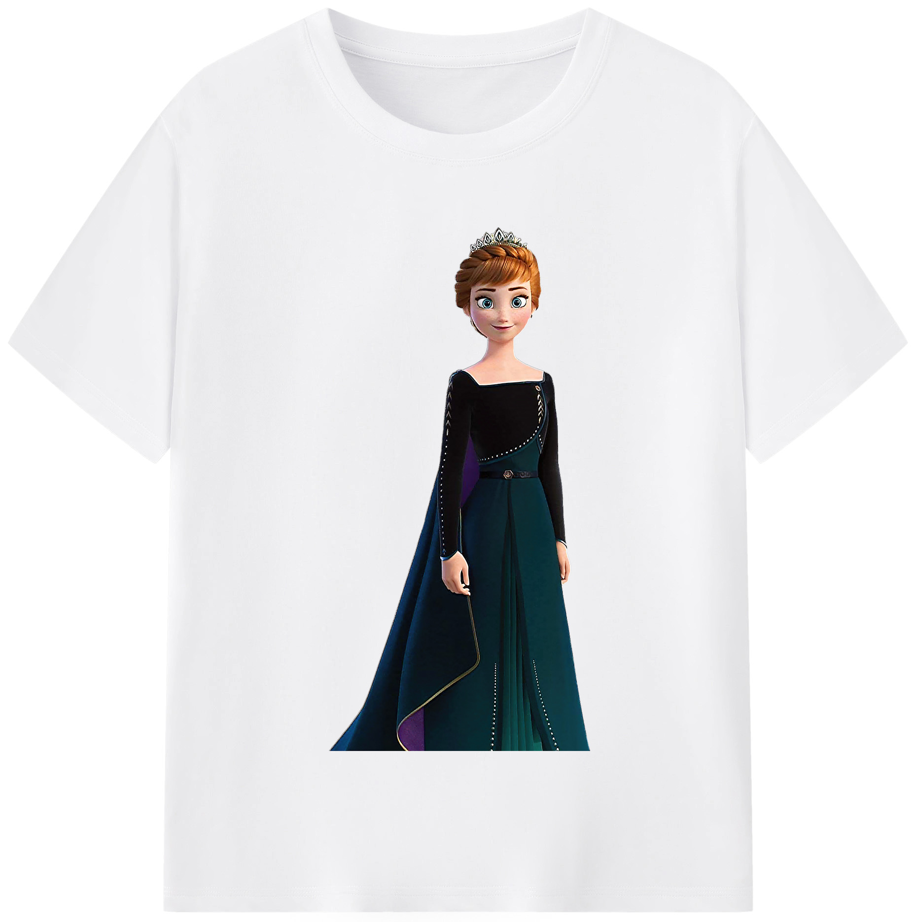 （画像用） アナと雪の女王 アンナ エルサ Frozen Anna Elsa 綿100％半袖Tシャツ（フロントプリント）