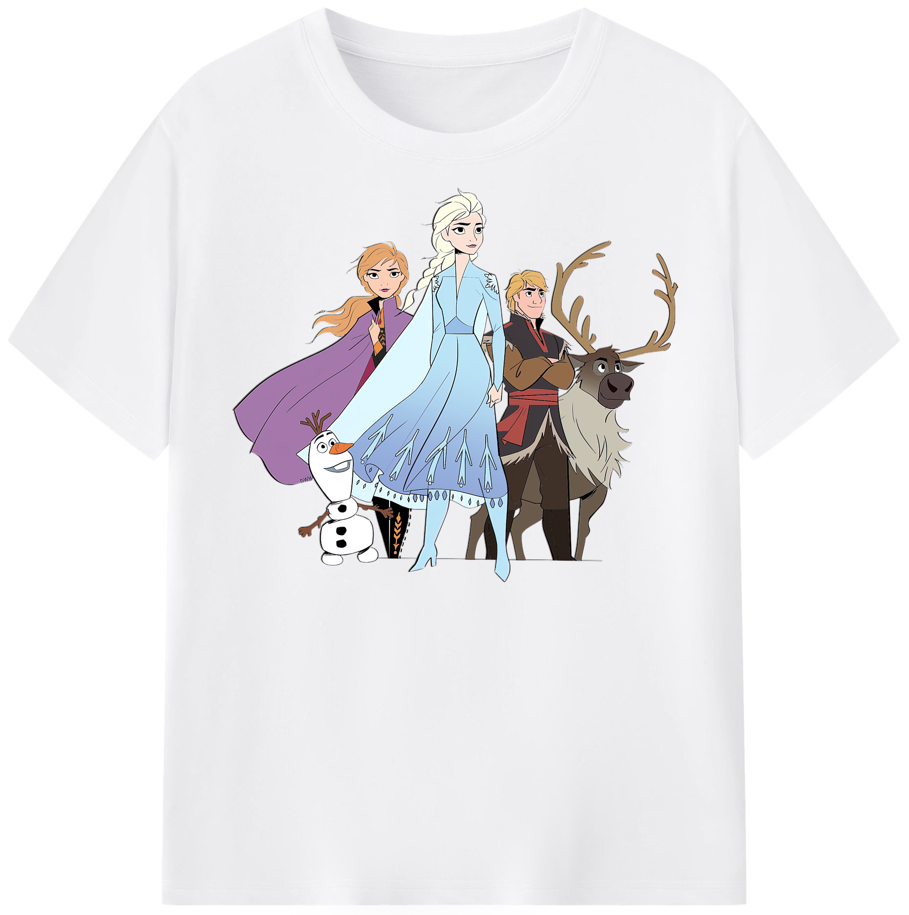 （画像用） アナと雪の女王 アンナ エルサ Frozen Anna Elsa 綿100％半袖Tシャツ（フロントプリント）