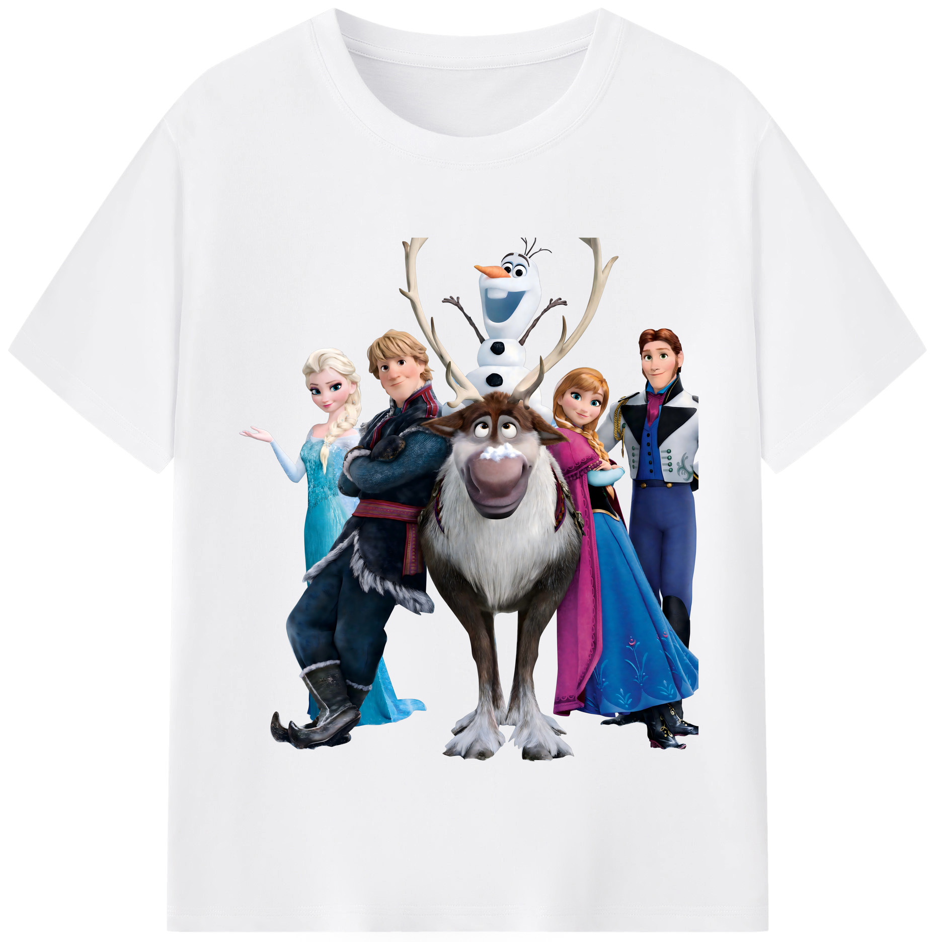 （画像用） アナと雪の女王 アンナ エルサ Frozen Anna Elsa 綿100％半袖Tシャツ（フロントプリント）