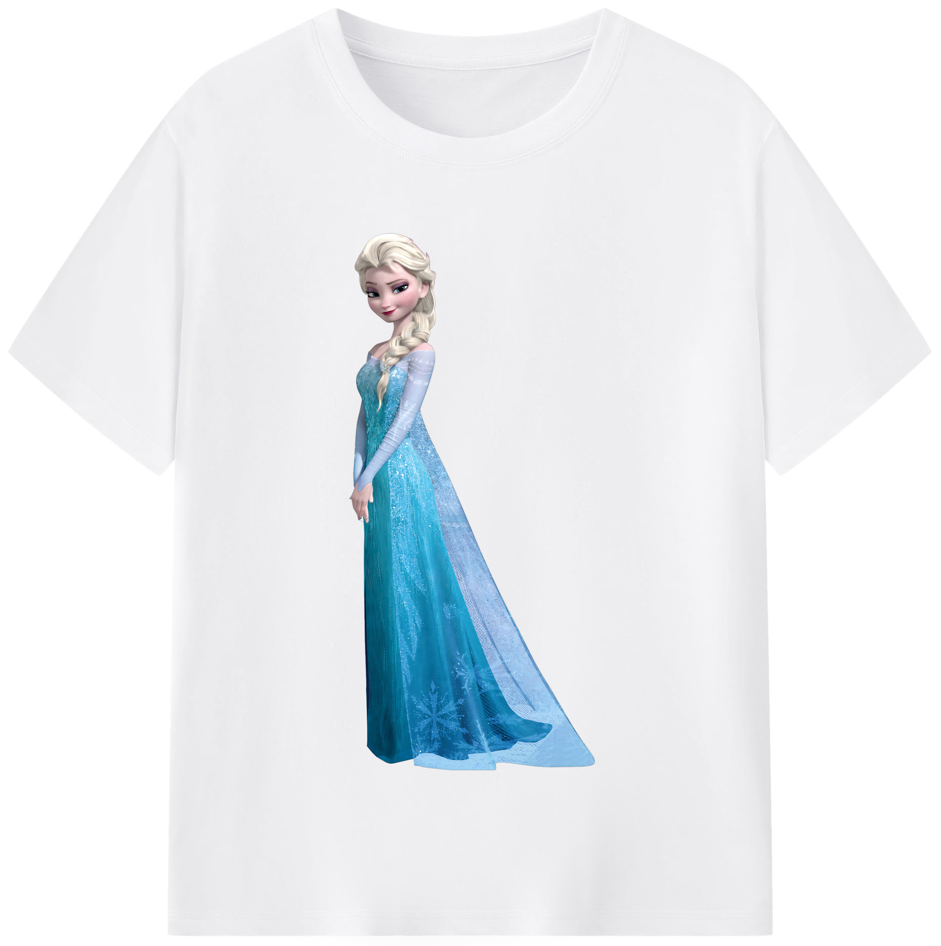 （画像用） アナと雪の女王 アンナ エルサ Frozen Anna Elsa 綿100％半袖Tシャツ（フロントプリント）