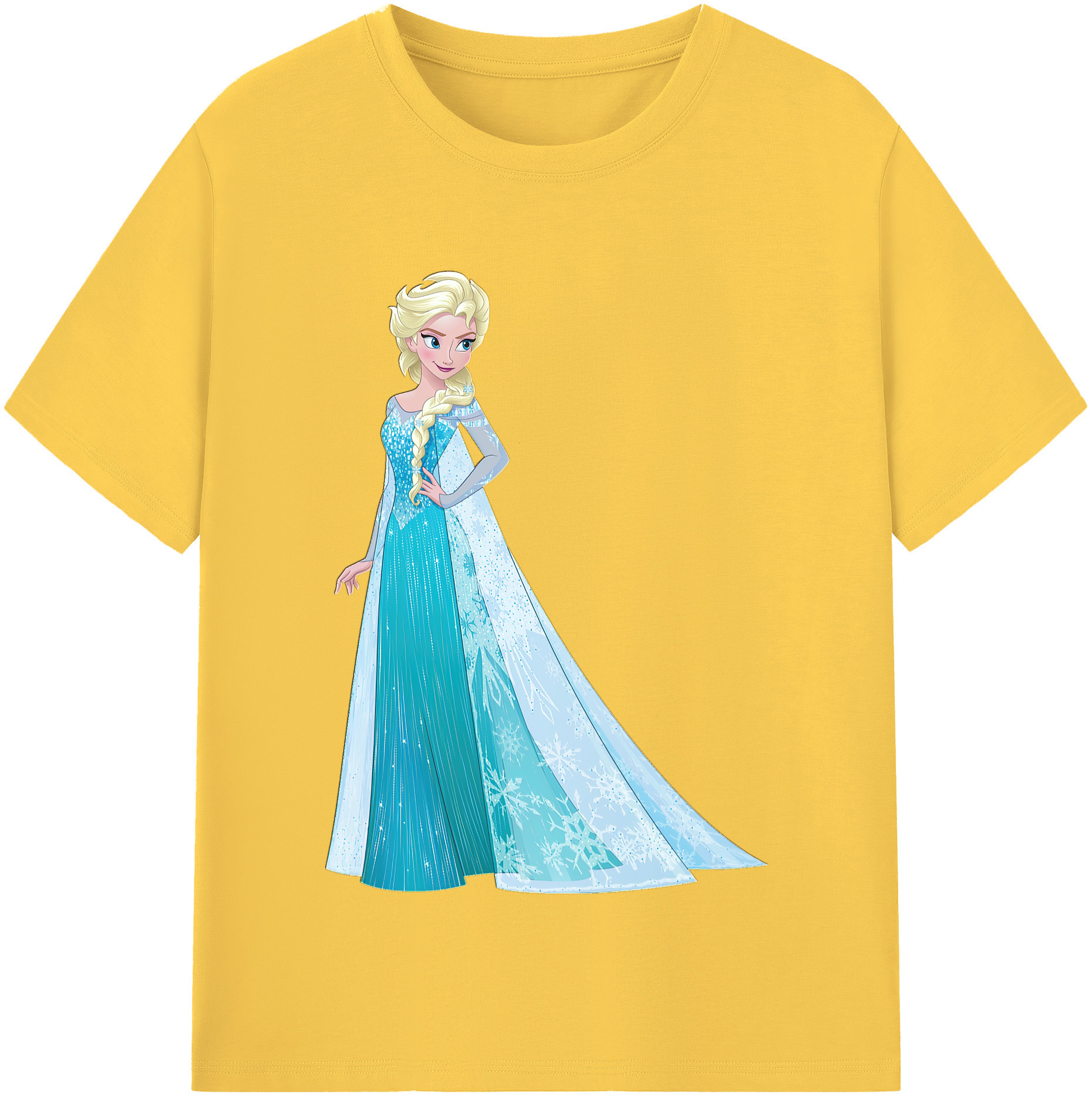 アナと雪の女王 アンナ エルサ Frozen Anna Elsa 綿100％半袖Tシャツ（フロントプリント）