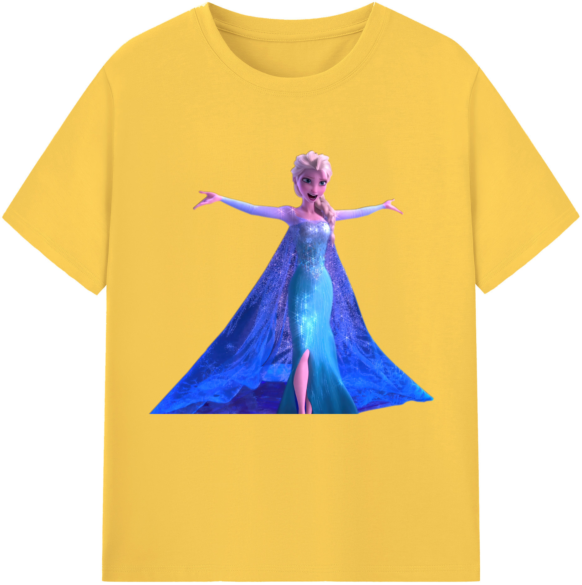 アナと雪の女王 アンナ エルサ Frozen Anna Elsa 綿100％半袖Tシャツ（フロントプリント）