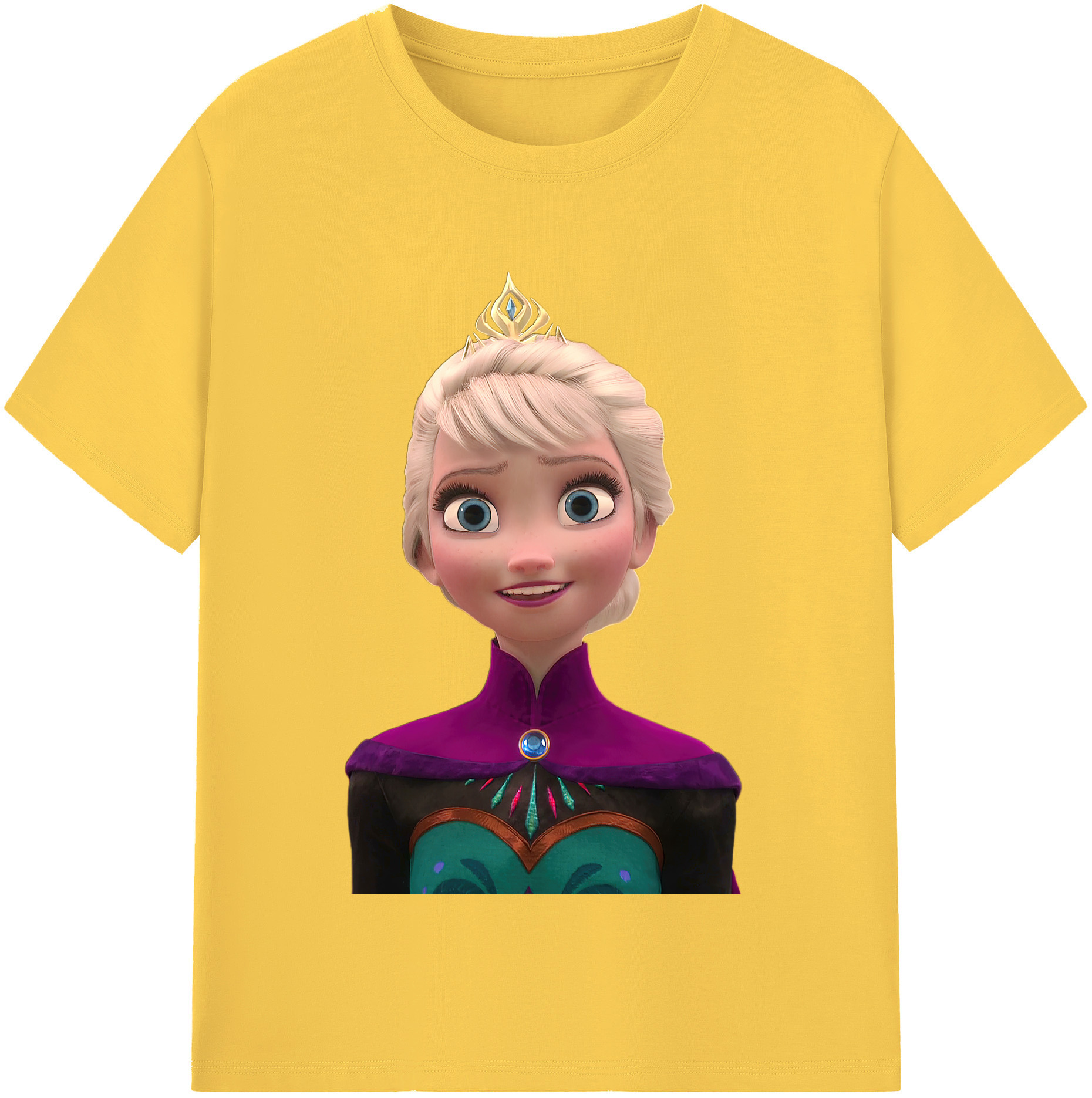 （画像用） アナと雪の女王 アンナ エルサ Frozen Anna Elsa 綿100％半袖Tシャツ（フロントプリント）