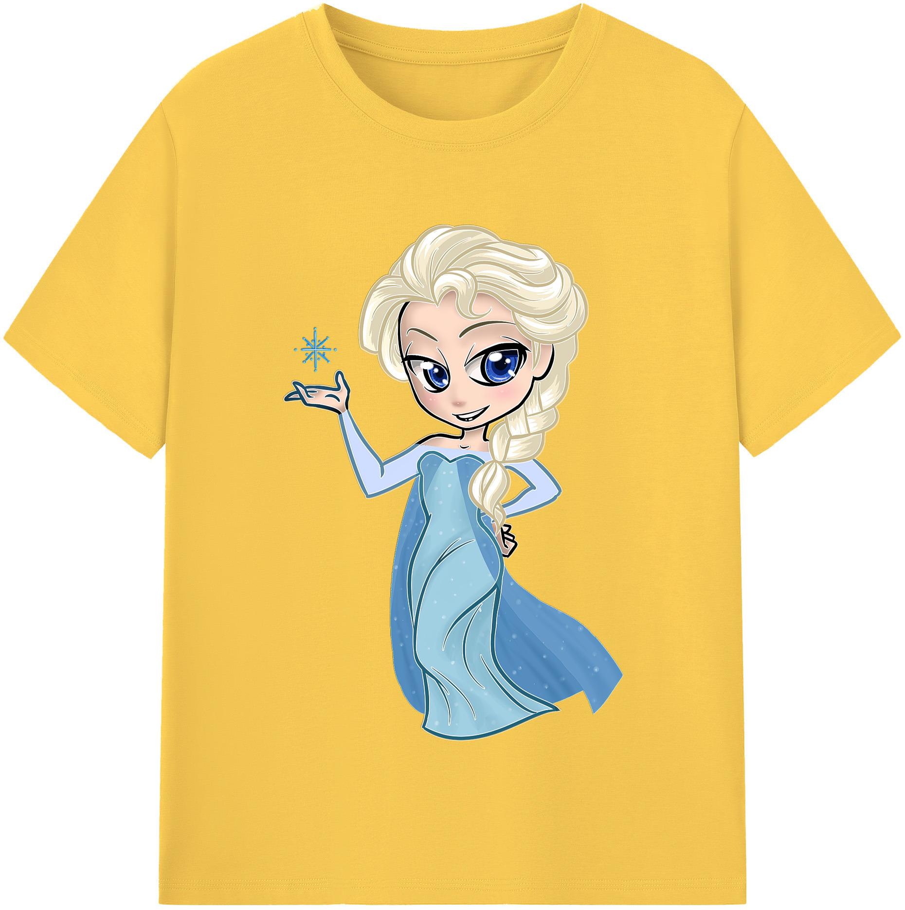 （画像用） アナと雪の女王 アンナ エルサ Frozen Anna Elsa 綿100％半袖Tシャツ（フロントプリント）