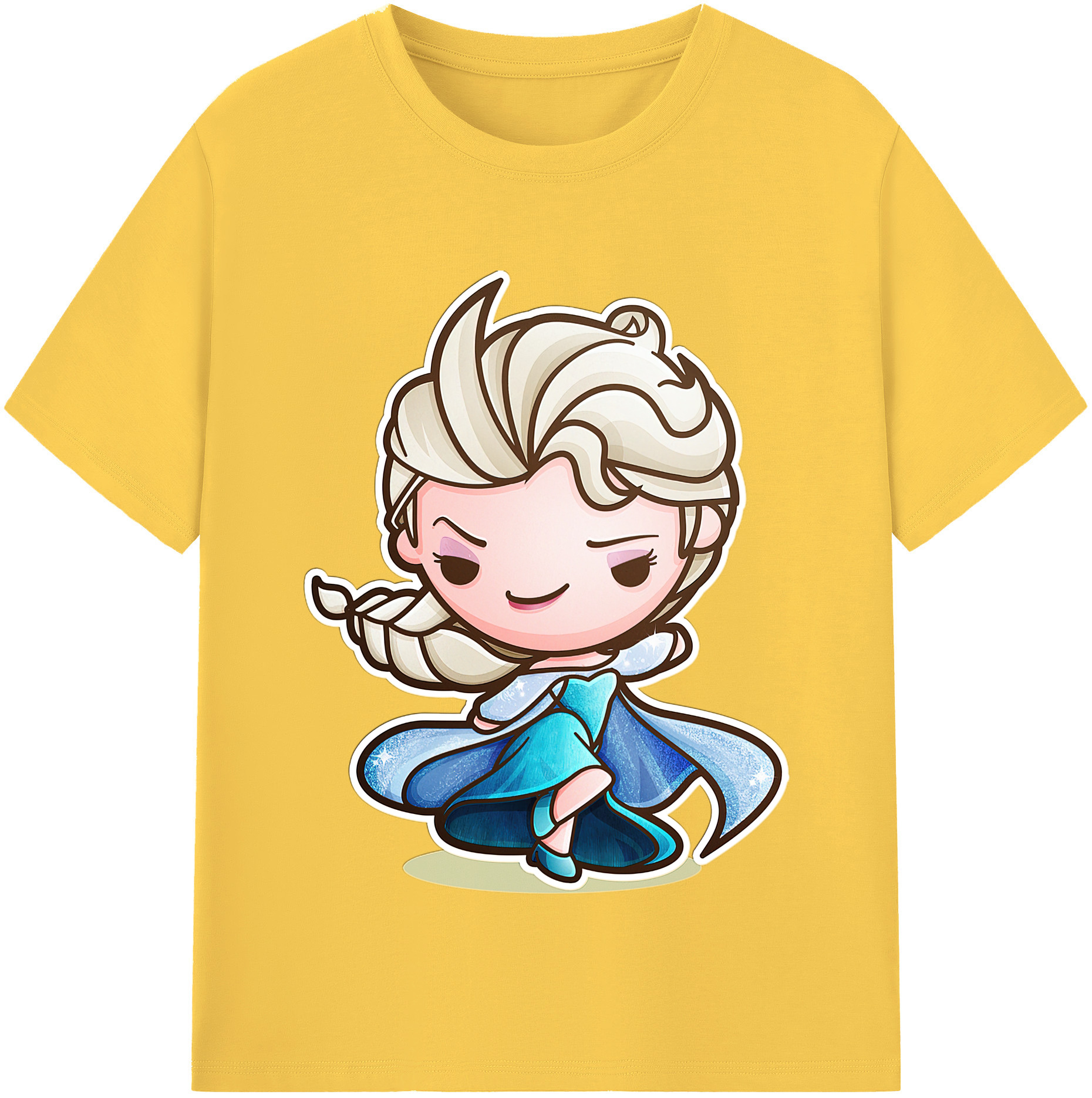 （画像用） アナと雪の女王 アンナ エルサ Frozen Anna Elsa 綿100％半袖Tシャツ（フロントプリント）
