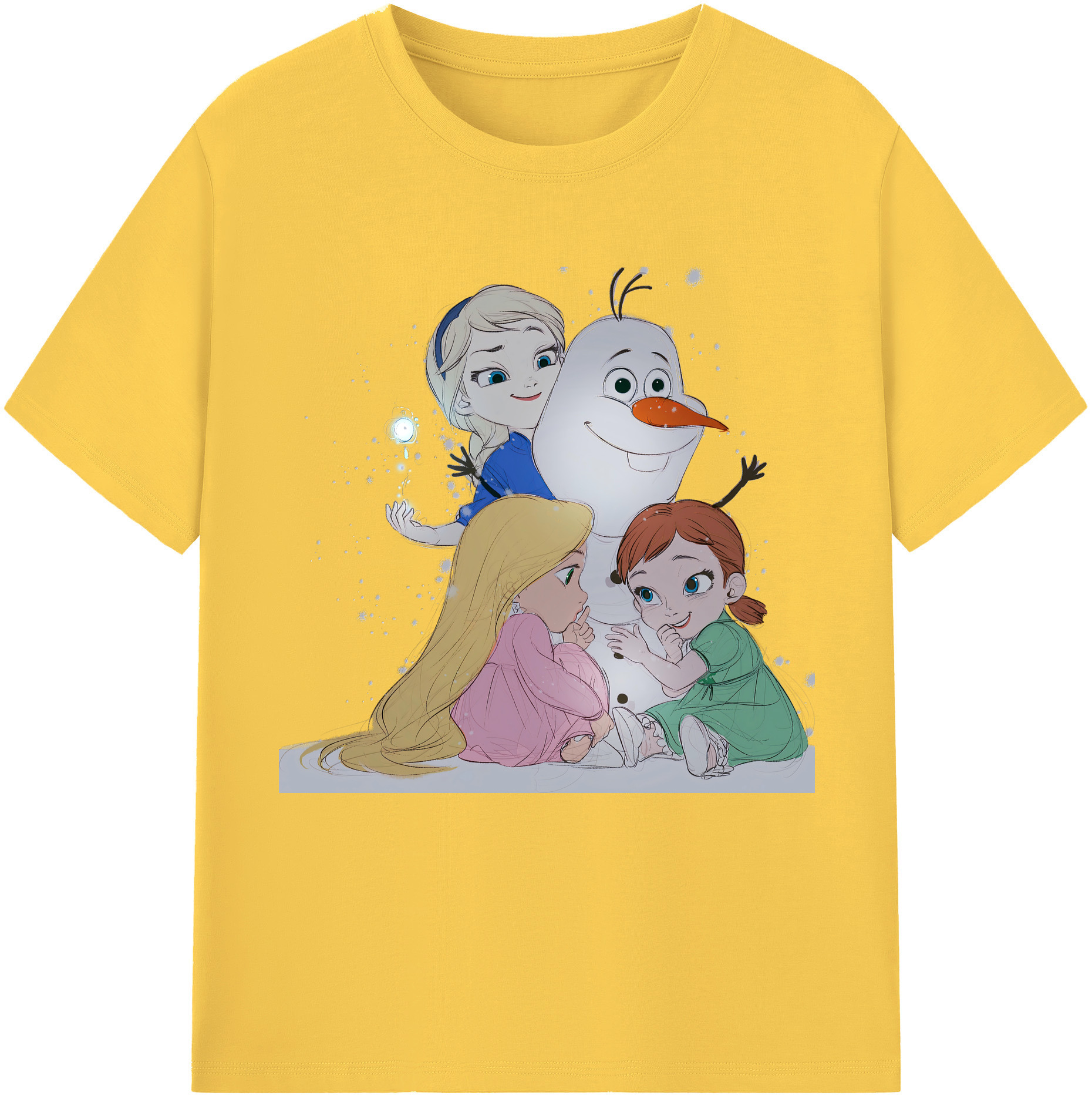 （画像用） アナと雪の女王 アンナ エルサ Frozen Anna Elsa 綿100％半袖Tシャツ（フロントプリント）