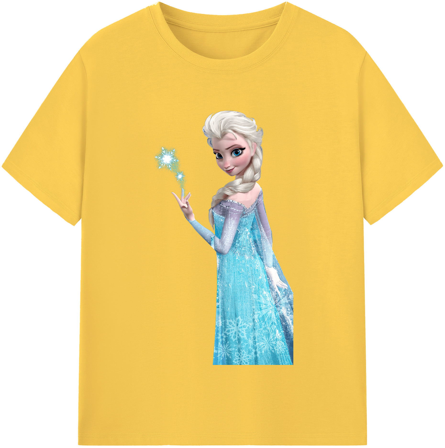 （画像用） アナと雪の女王 アンナ エルサ Frozen Anna Elsa 綿100％半袖Tシャツ（フロントプリント）