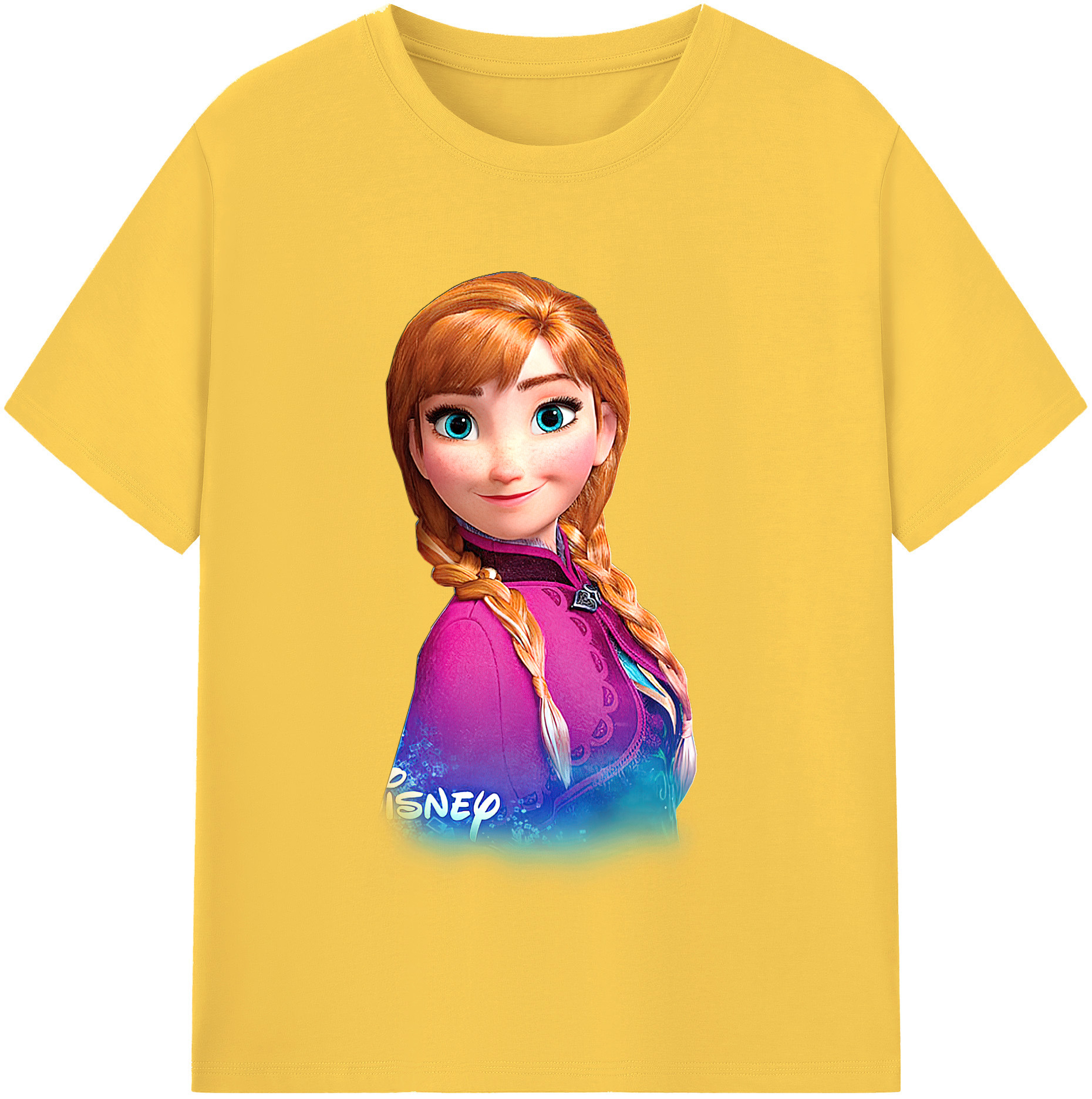 （画像用） アナと雪の女王 アンナ エルサ Frozen Anna Elsa 綿100％半袖Tシャツ（フロントプリント）