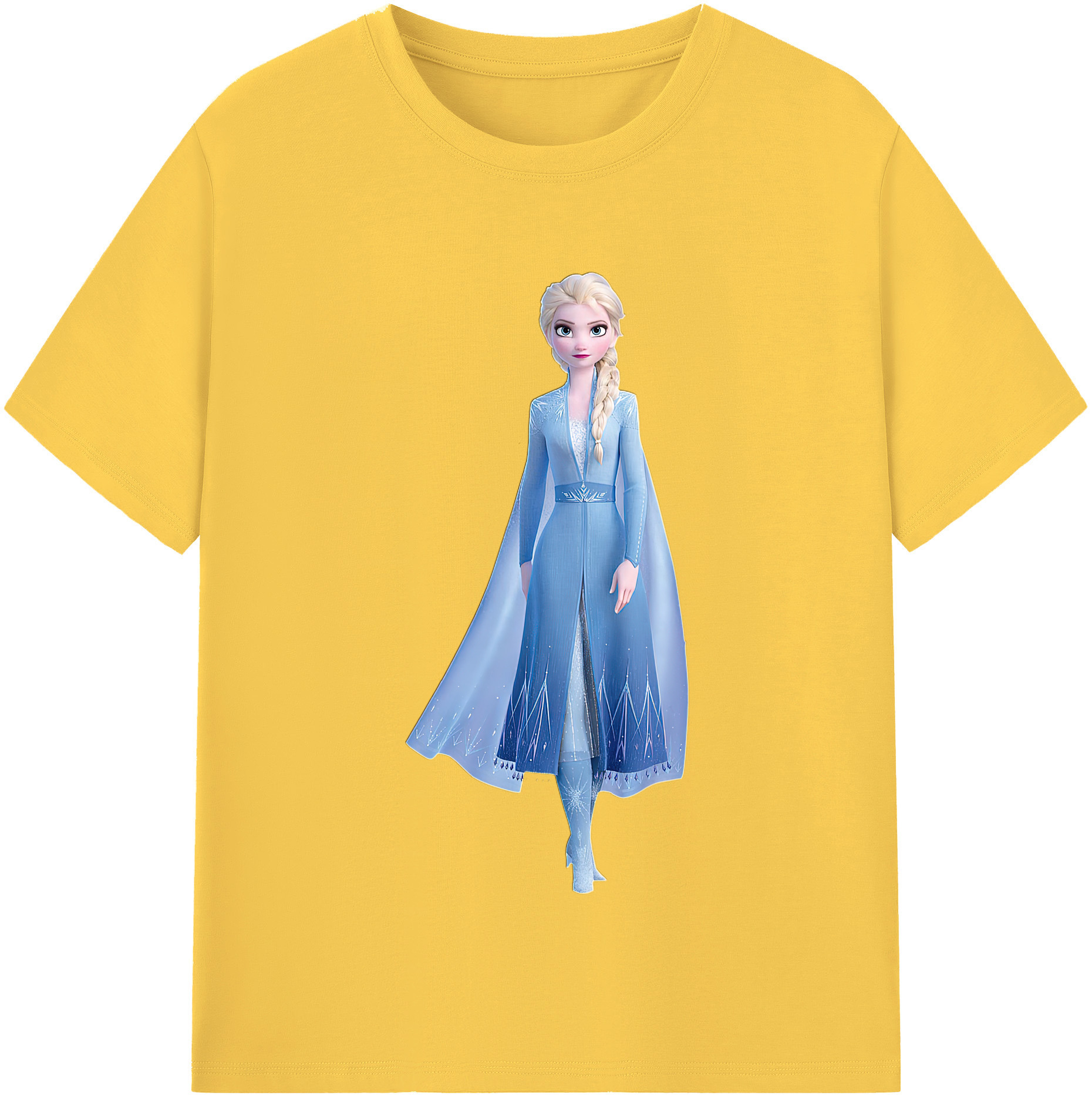 （画像用） アナと雪の女王 アンナ エルサ Frozen Anna Elsa 綿100％半袖Tシャツ（フロントプリント）