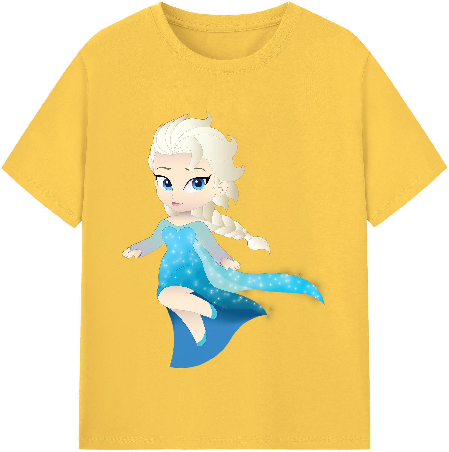 （画像用） アナと雪の女王 アンナ エルサ Frozen Anna Elsa 綿100％半袖Tシャツ（フロントプリント）