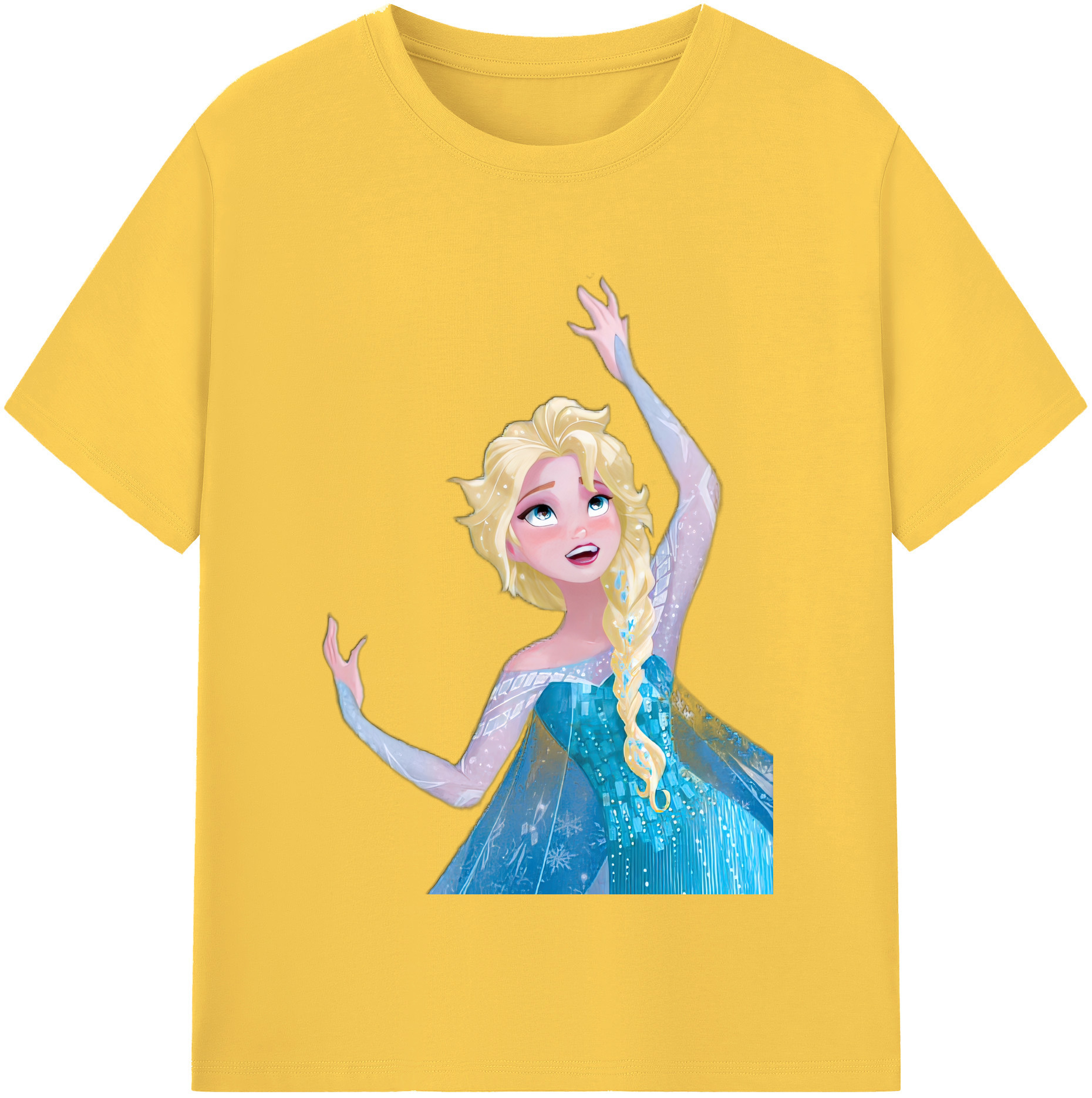 （画像用） アナと雪の女王 アンナ エルサ Frozen Anna Elsa 綿100％半袖Tシャツ（フロントプリント）