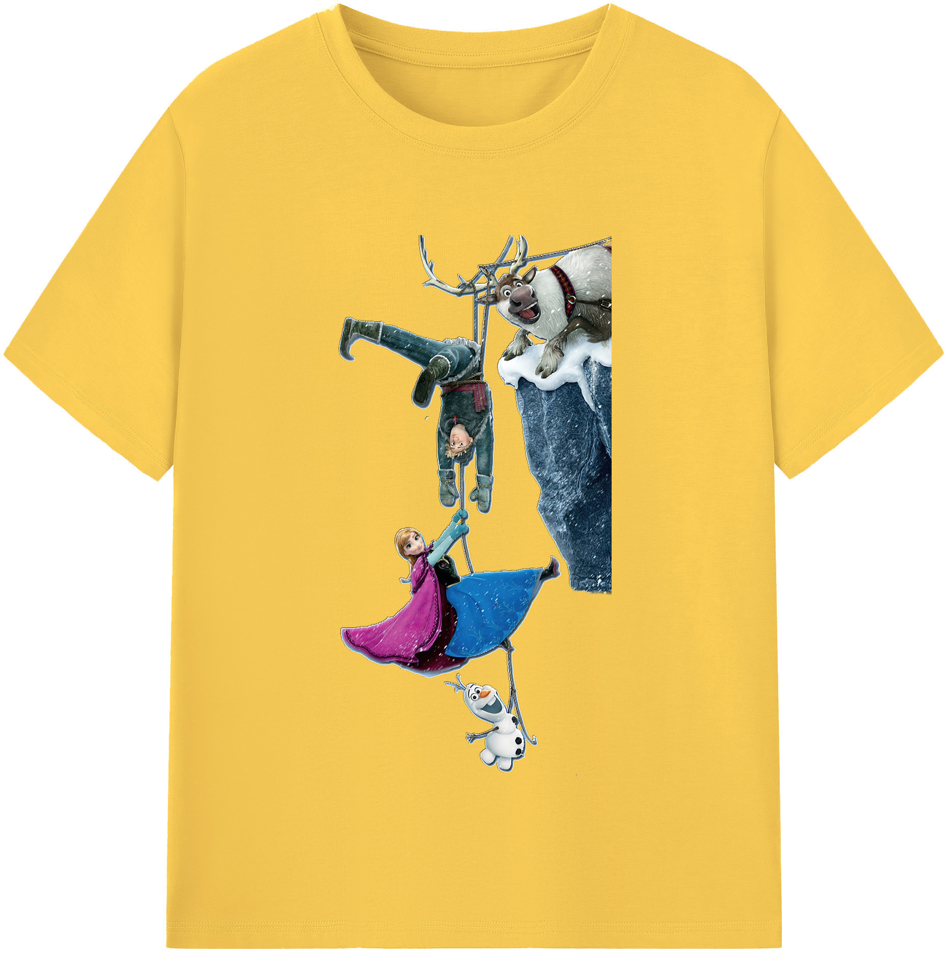 （画像用） アナと雪の女王 アンナ エルサ Frozen Anna Elsa 綿100％半袖Tシャツ（フロントプリント）