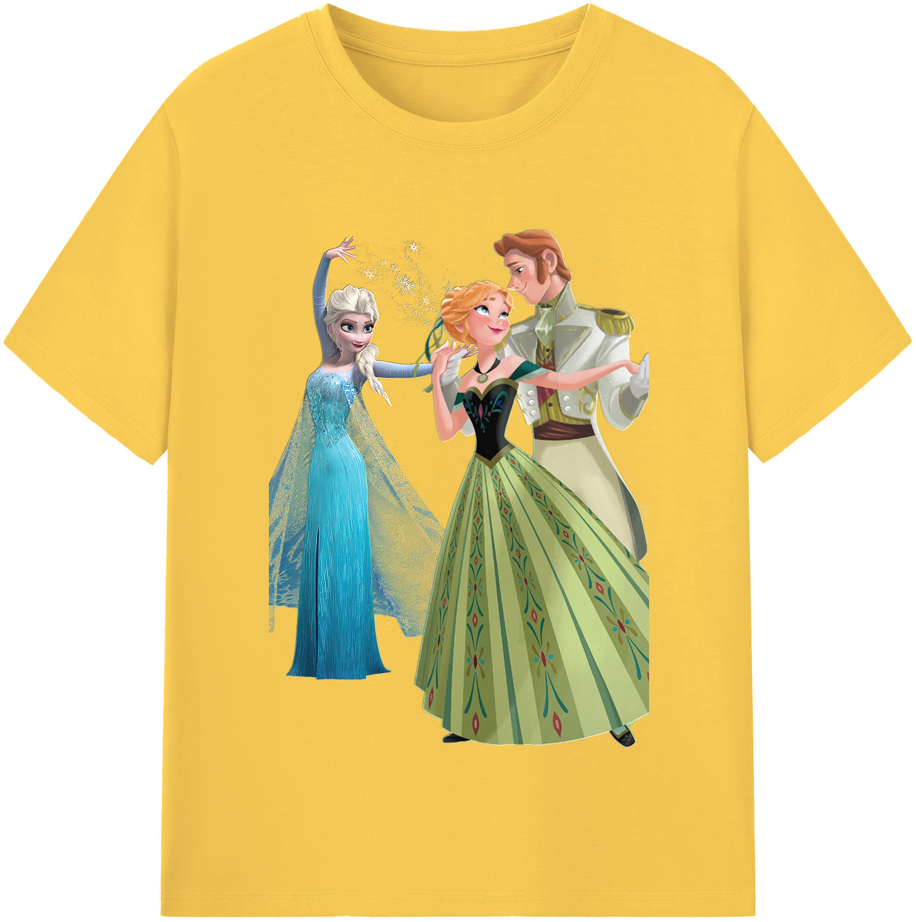 （画像用） アナと雪の女王 アンナ エルサ Frozen Anna Elsa 綿100％半袖Tシャツ（フロントプリント）