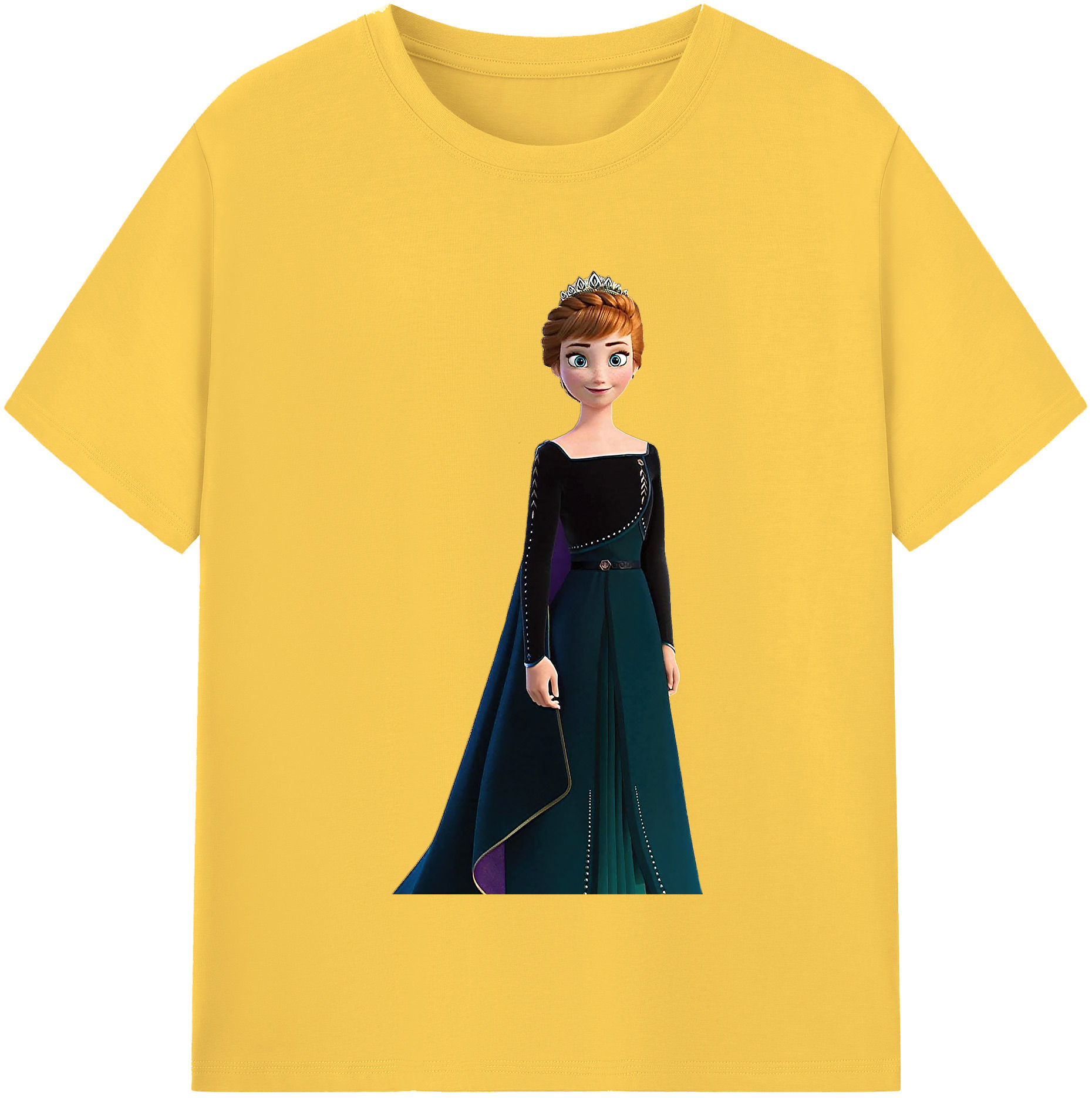 （画像用） アナと雪の女王 アンナ エルサ Frozen Anna Elsa 綿100％半袖Tシャツ（フロントプリント）