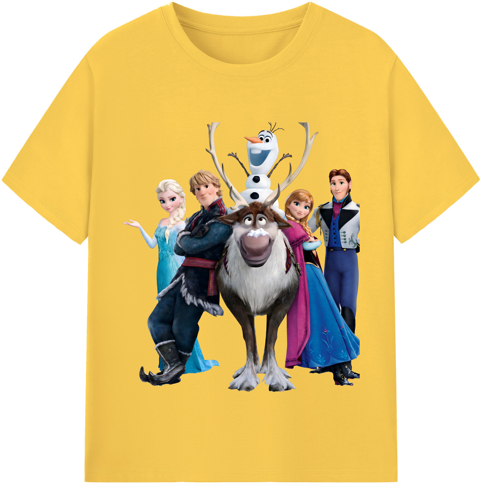 （画像用） アナと雪の女王 アンナ エルサ Frozen Anna Elsa 綿100％半袖Tシャツ（フロントプリント）