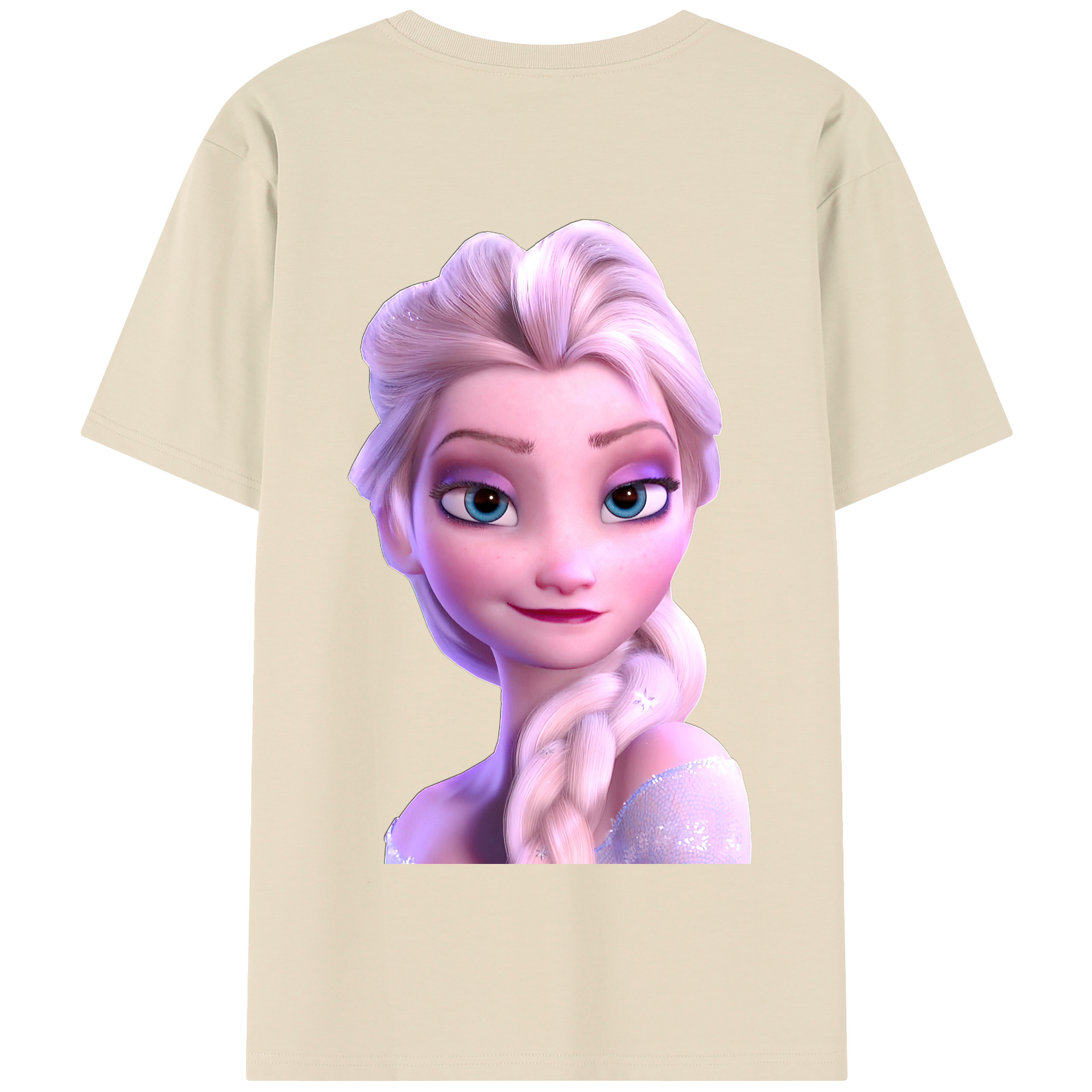 （画像用） アナと雪の女王 アンナ エルサ Frozen Anna Elsa 綿100％半袖Tシャツ（背面プリント）