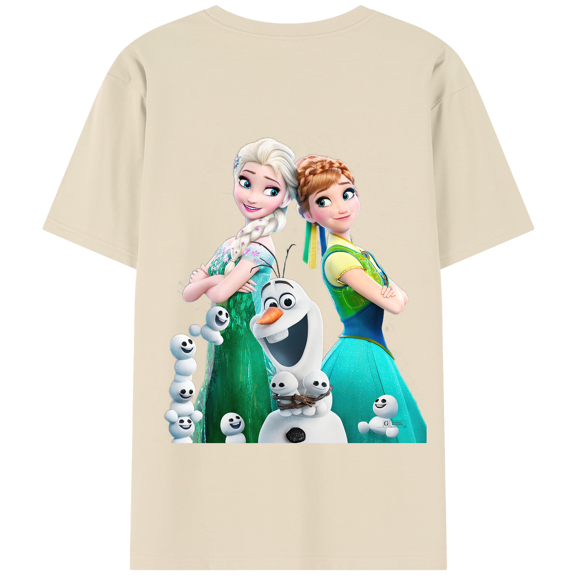 （画像用） アナと雪の女王 アンナ エルサ Frozen Anna Elsa 綿100％半袖Tシャツ（背面プリント）