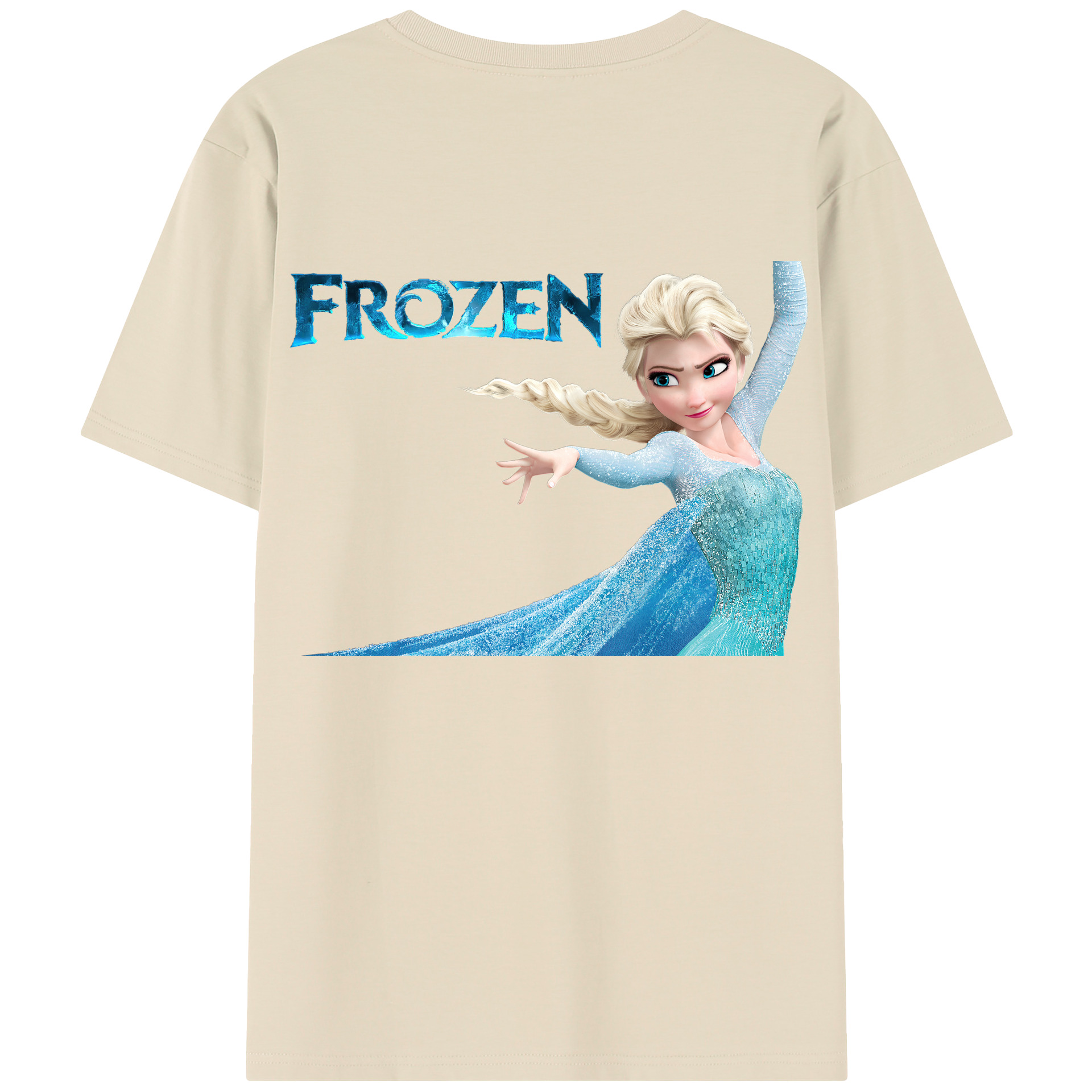 （画像用） アナと雪の女王 アンナ エルサ Frozen Anna Elsa 綿100％半袖Tシャツ（背面プリント）