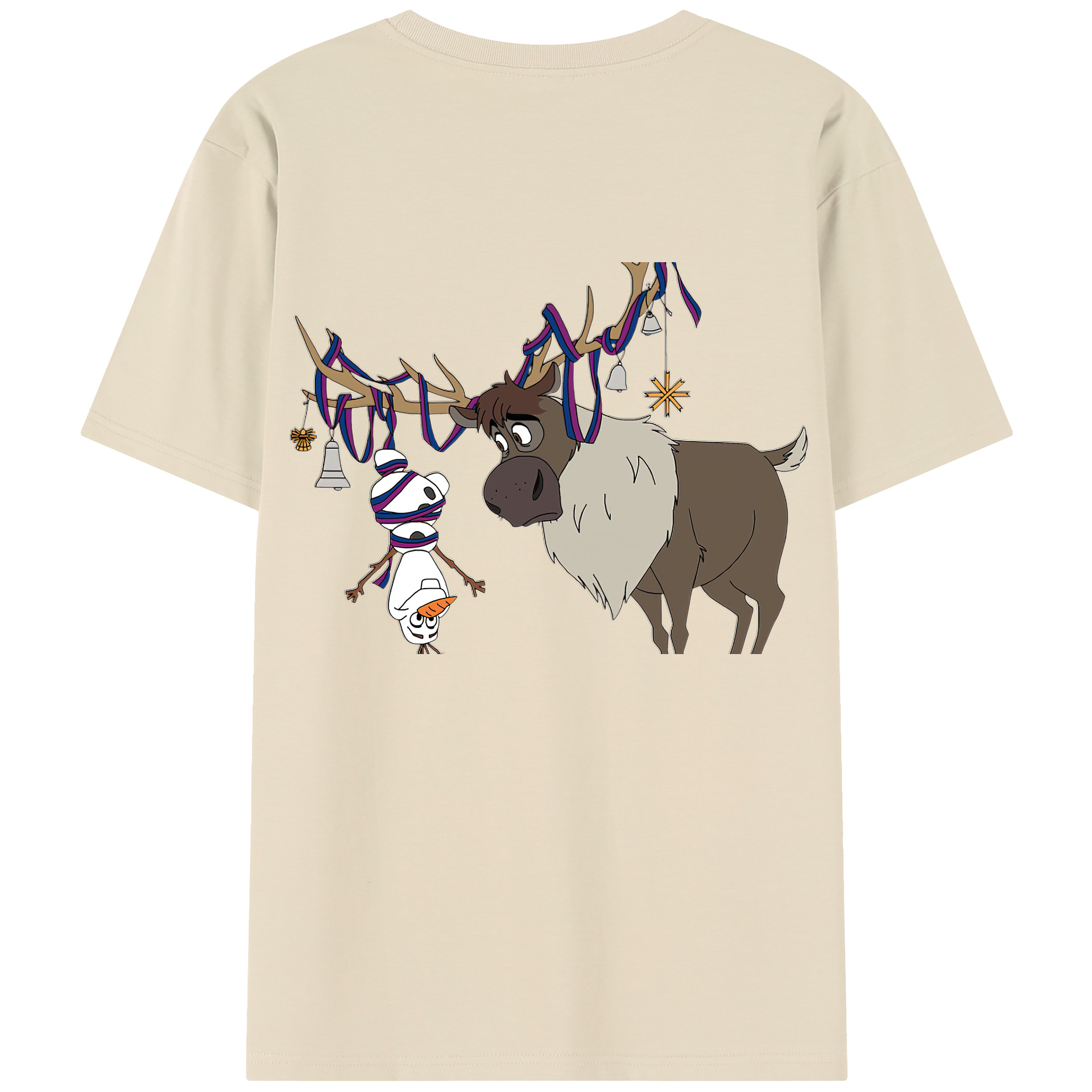 （画像用） アナと雪の女王 アンナ エルサ Frozen Anna Elsa 綿100％半袖Tシャツ（背面プリント）