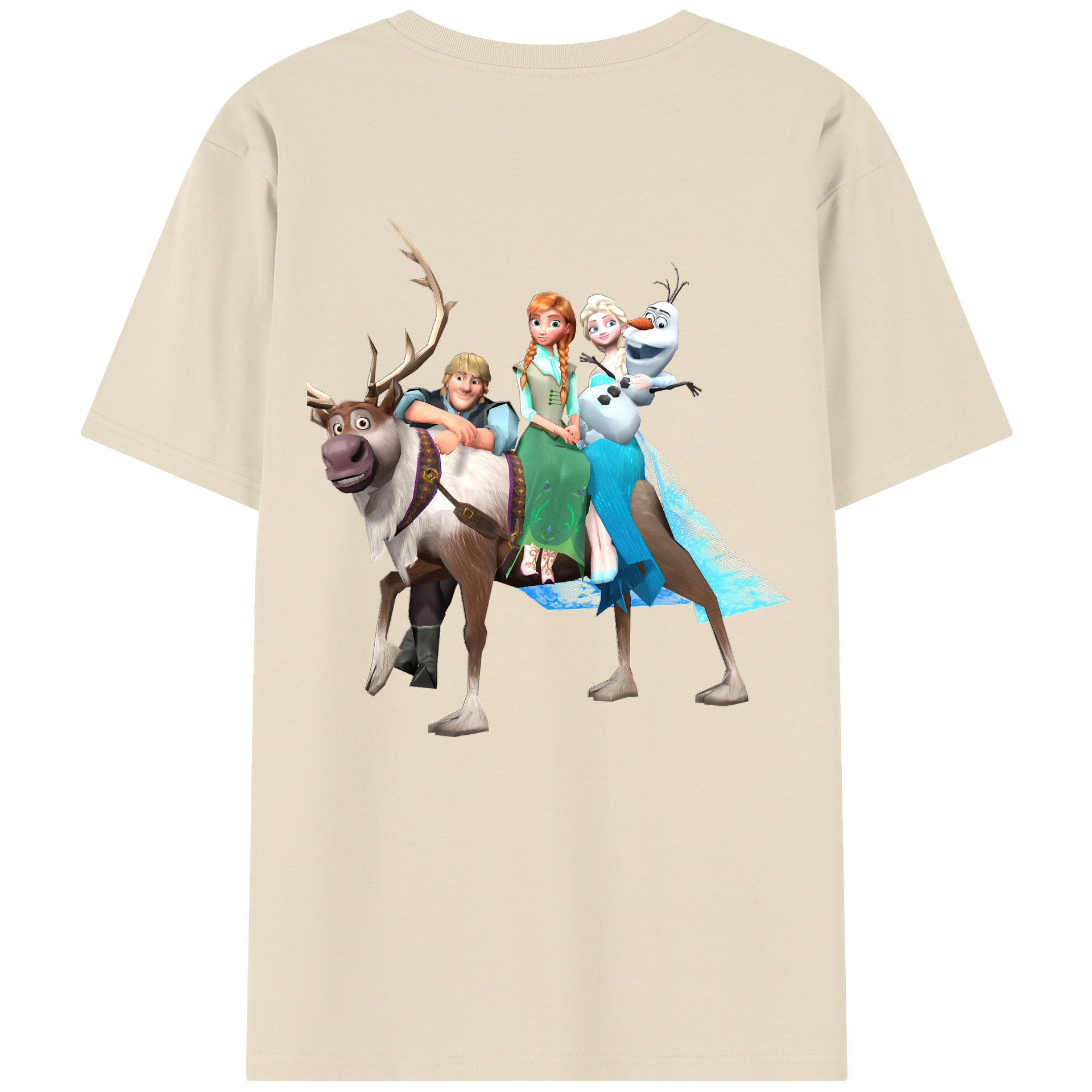 （画像用） アナと雪の女王 アンナ エルサ Frozen Anna Elsa 綿100％半袖Tシャツ（背面プリント）