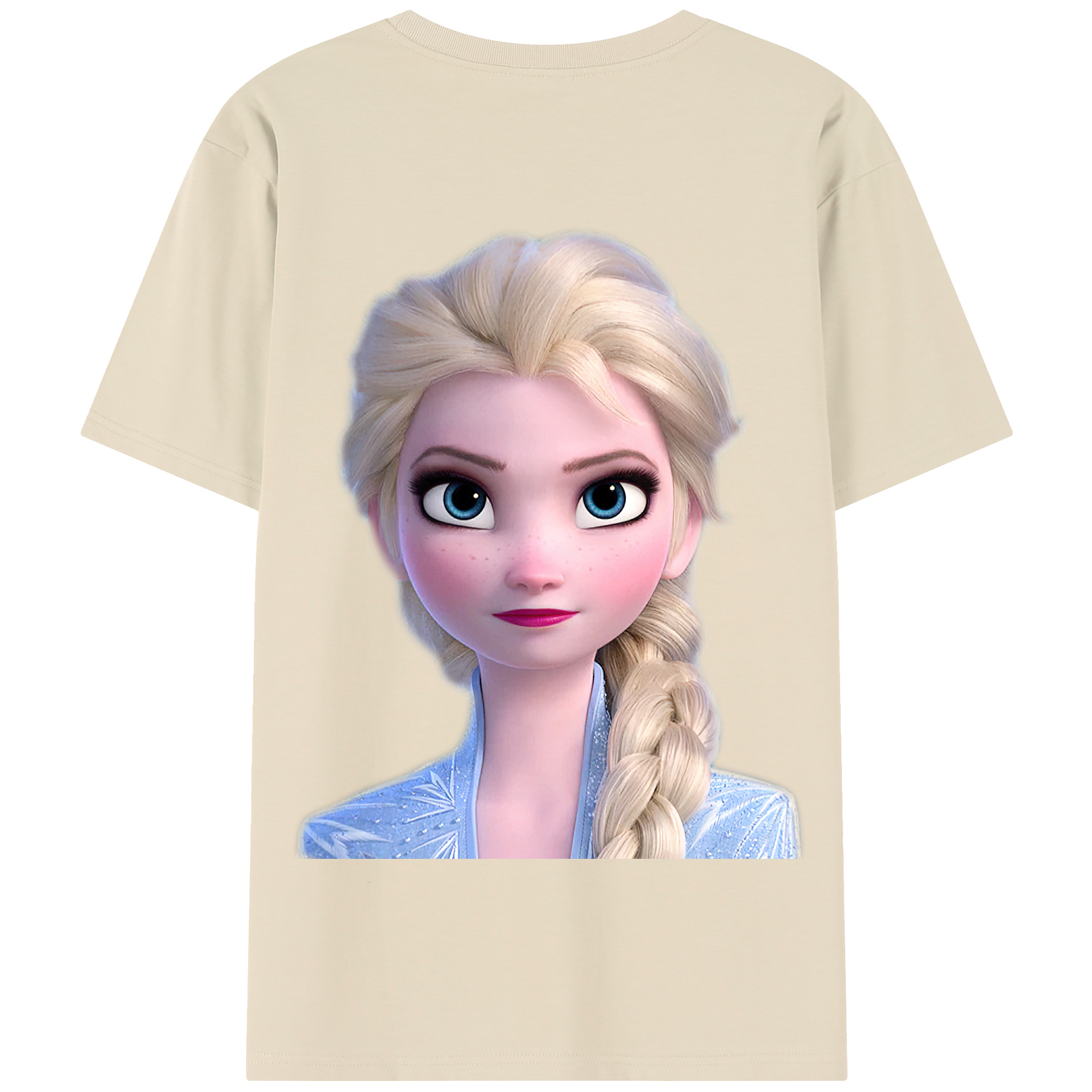 （画像用） アナと雪の女王 アンナ エルサ Frozen Anna Elsa 綿100％半袖Tシャツ（背面プリント）