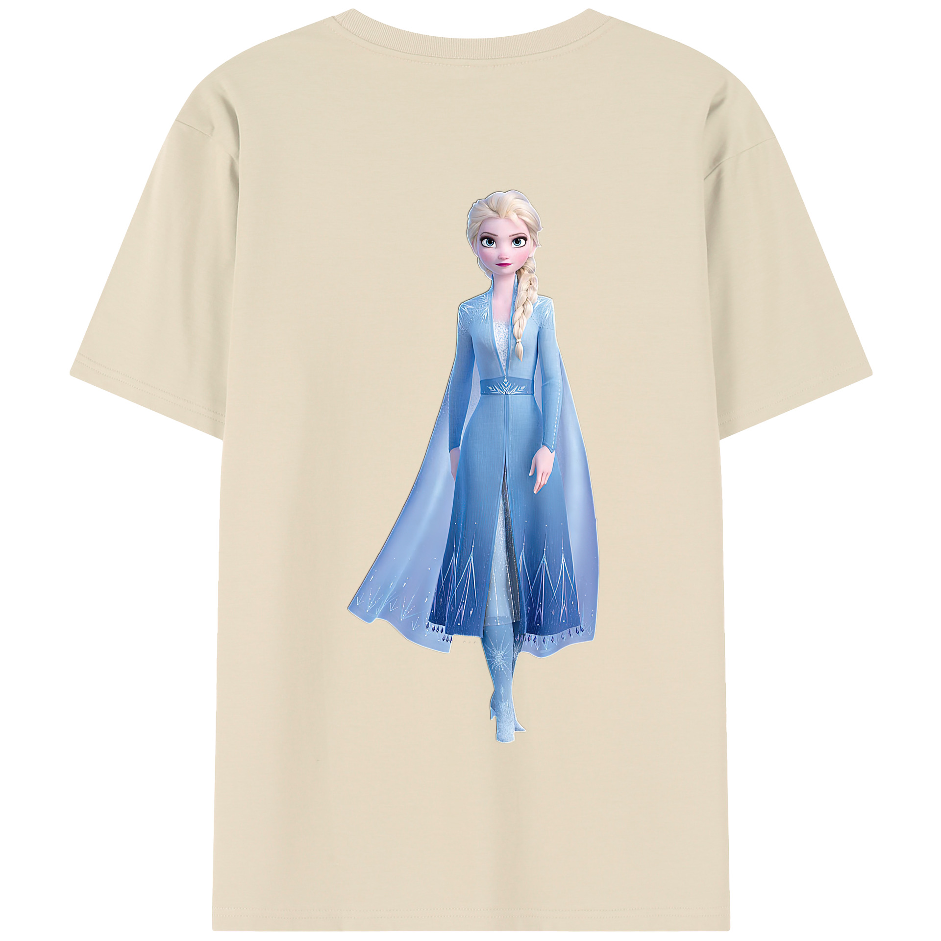 （画像用） アナと雪の女王 アンナ エルサ Frozen Anna Elsa 綿100％半袖Tシャツ（背面プリント）