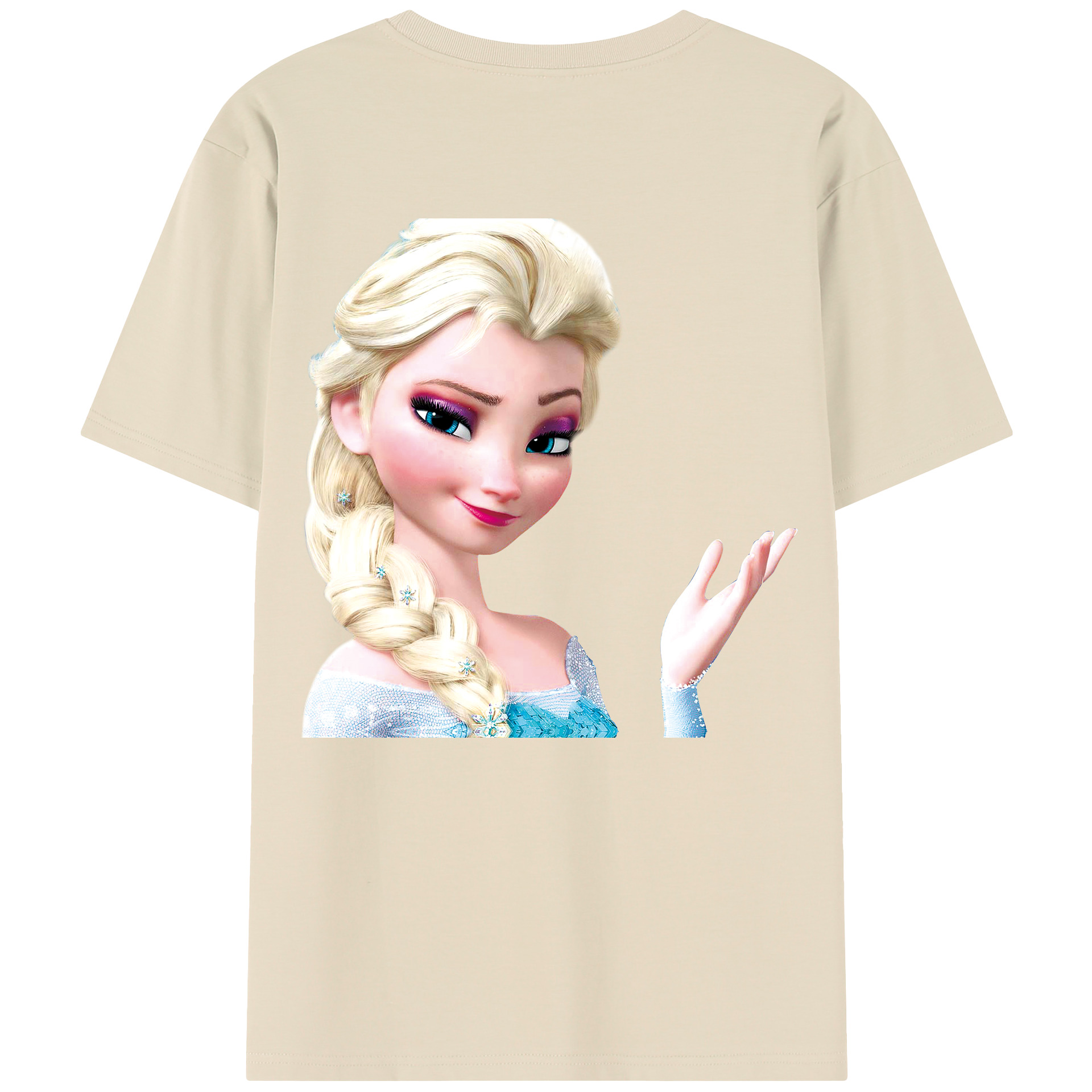 （画像用） アナと雪の女王 アンナ エルサ Frozen Anna Elsa 綿100％半袖Tシャツ（背面プリント）