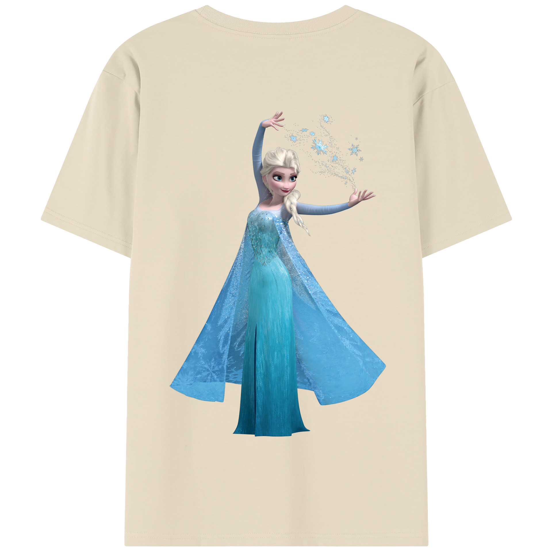（画像用） アナと雪の女王 アンナ エルサ Frozen Anna Elsa 綿100％半袖Tシャツ（背面プリント）